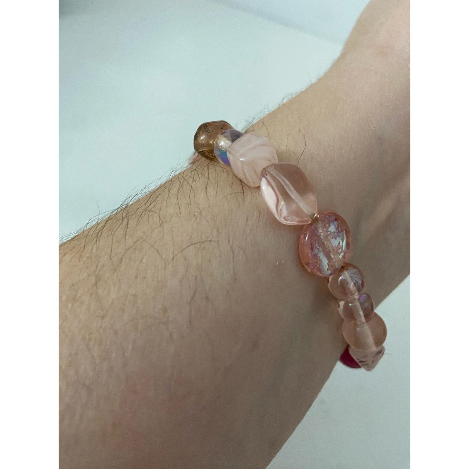 Handmade Handmade pink glass bead bracelet Size ONE SIZE - 2 Thumbnail