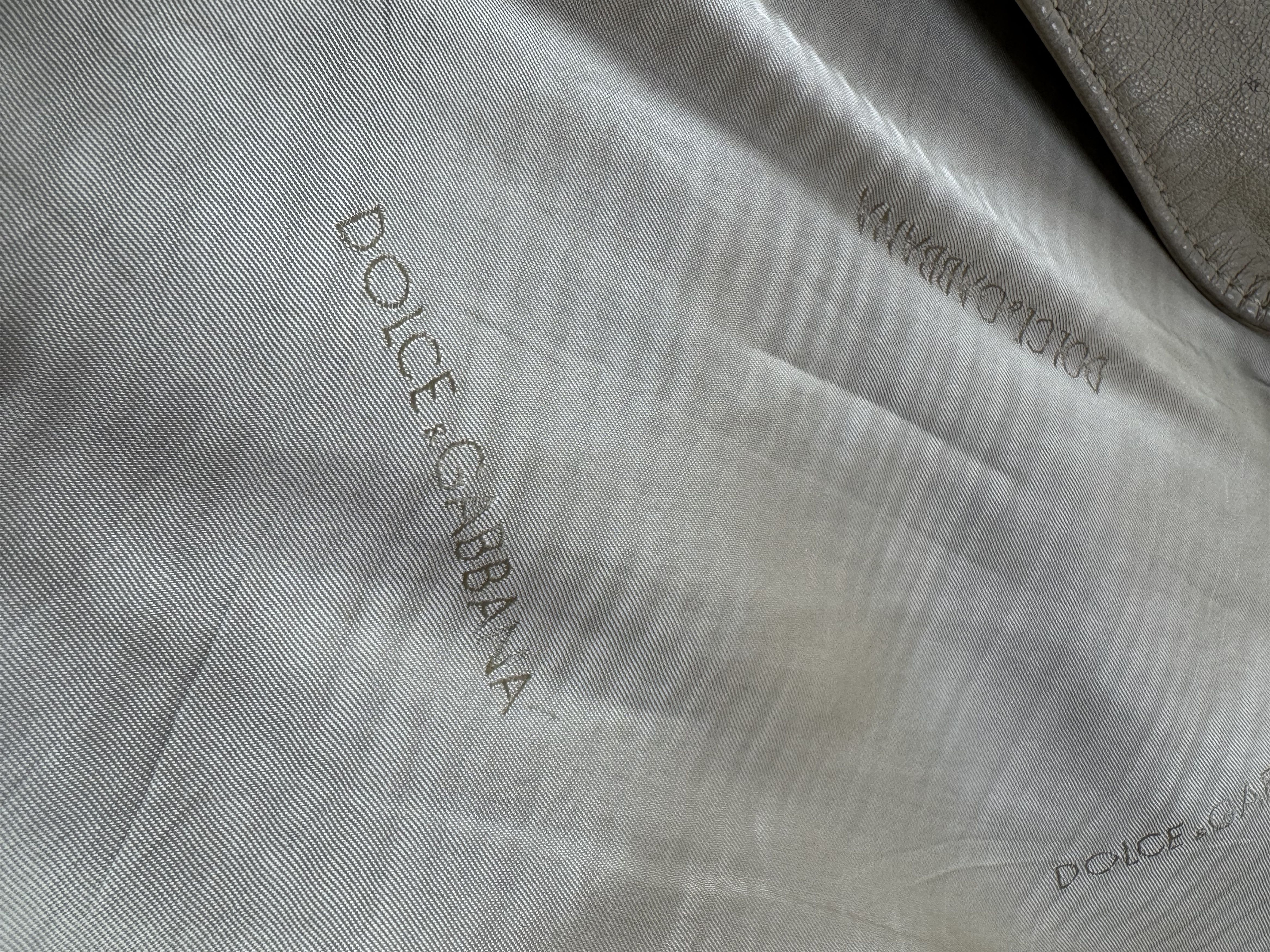 Dolce & Gabbana Dolce & Gabbana Rare Goatskin Leather Moto Jacket Beige Size US L / EU 52-54 / 3 - 4 Thumbnail