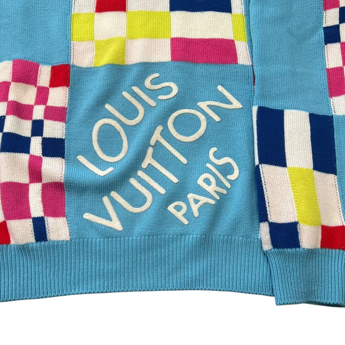 Louis Vuitton LOUIS VUITTON 21SS Distorted Giant Damier Wool Knit Sweater Size US XS / EU 42 / 0 - 7 Thumbnail
