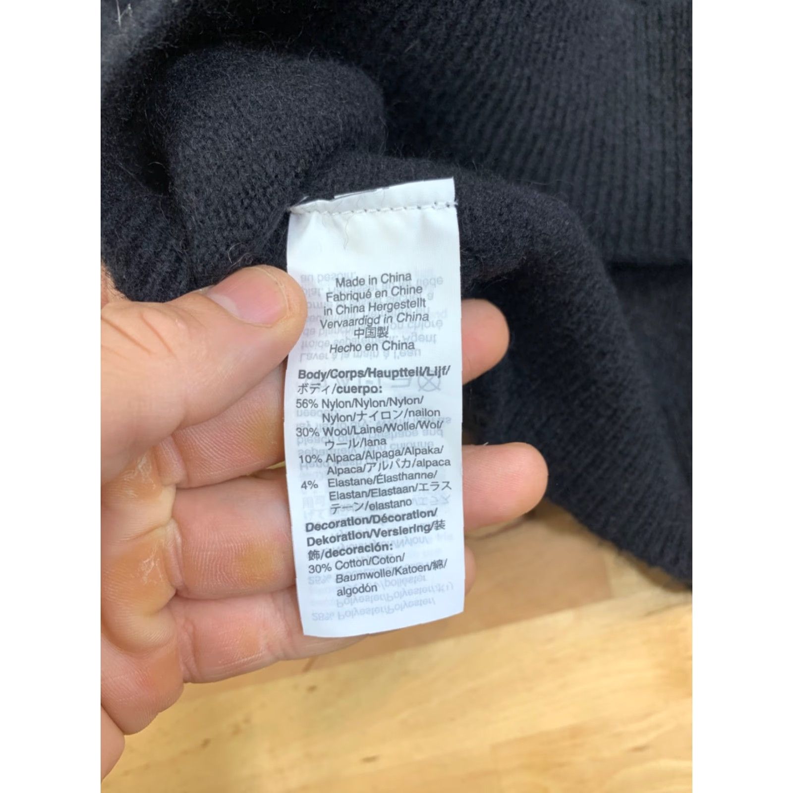 J.Crew J Crew Tipped Raglan Sleeve Sweater Womens L Black Wool Blend 12333 Size L / US 10 / IT 46 - 6 Thumbnail