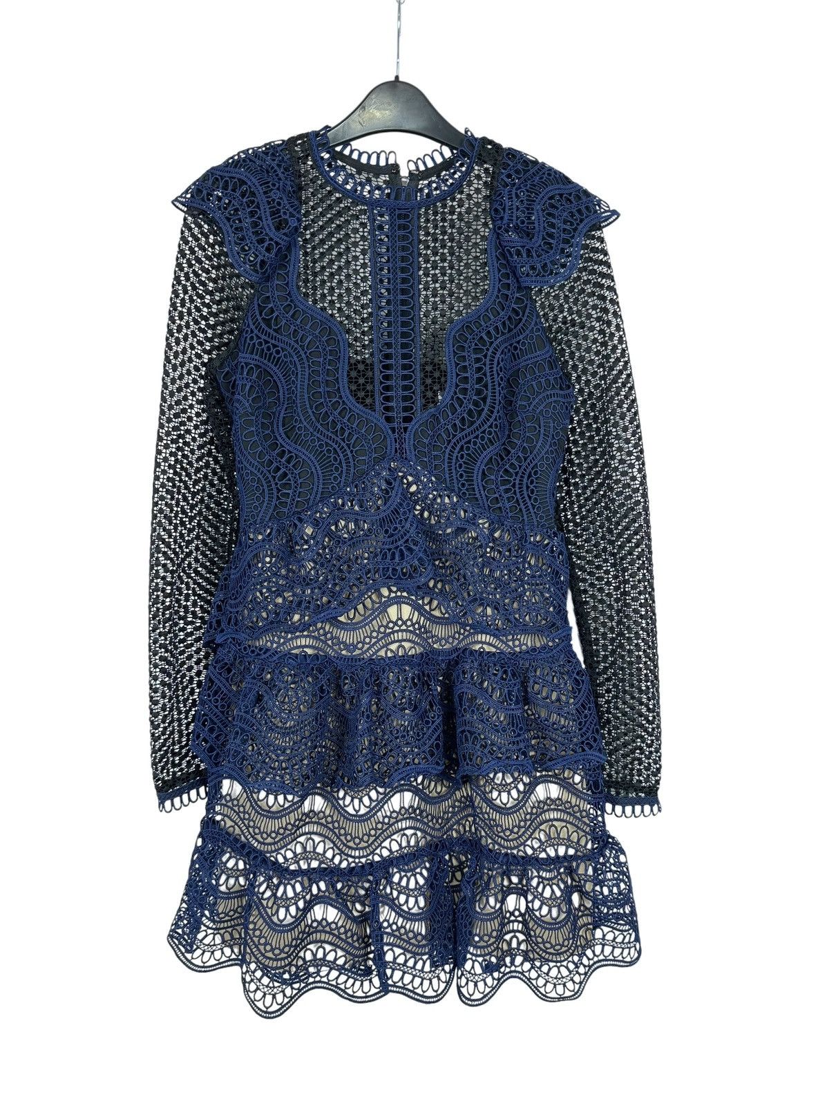 Self-Portrait Self-Portrait Ruffle Wave Guipure Lace Mini Dress size UK8 Size S / US 4 / IT 40 - 14 Thumbnail