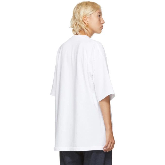 Balenciaga o1y0625 Logo Crewneck T-Shirt in White Size L / US 10 / IT 46 - 3 Thumbnail