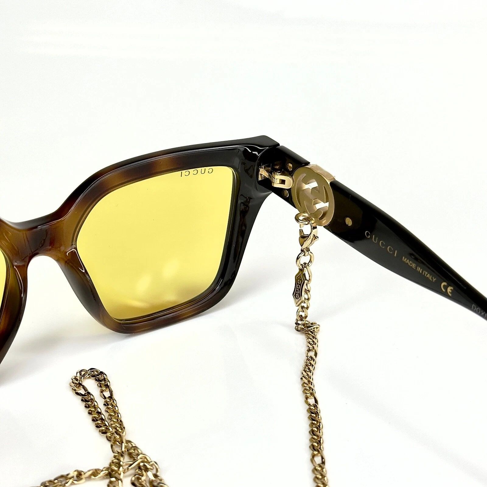 Gucci GUCCI GG1023S ARIA 1023 Brown Yellow Chain 004 Sunglasses Size ONE SIZE - 5 Thumbnail