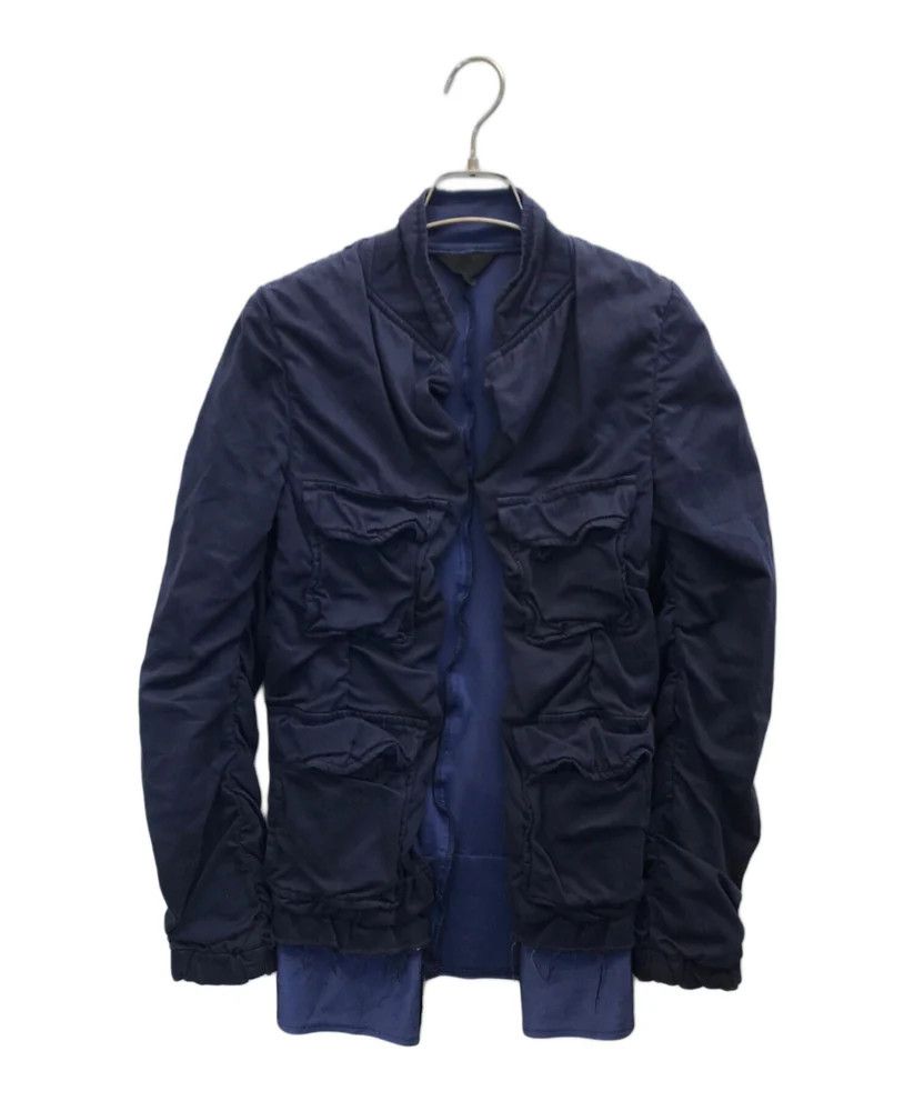 Comme des Garcons o1tko10125 Gathered Layered Jacket in Dark Navy Size S / US 4 / IT 40 - 1 Thumbnail
