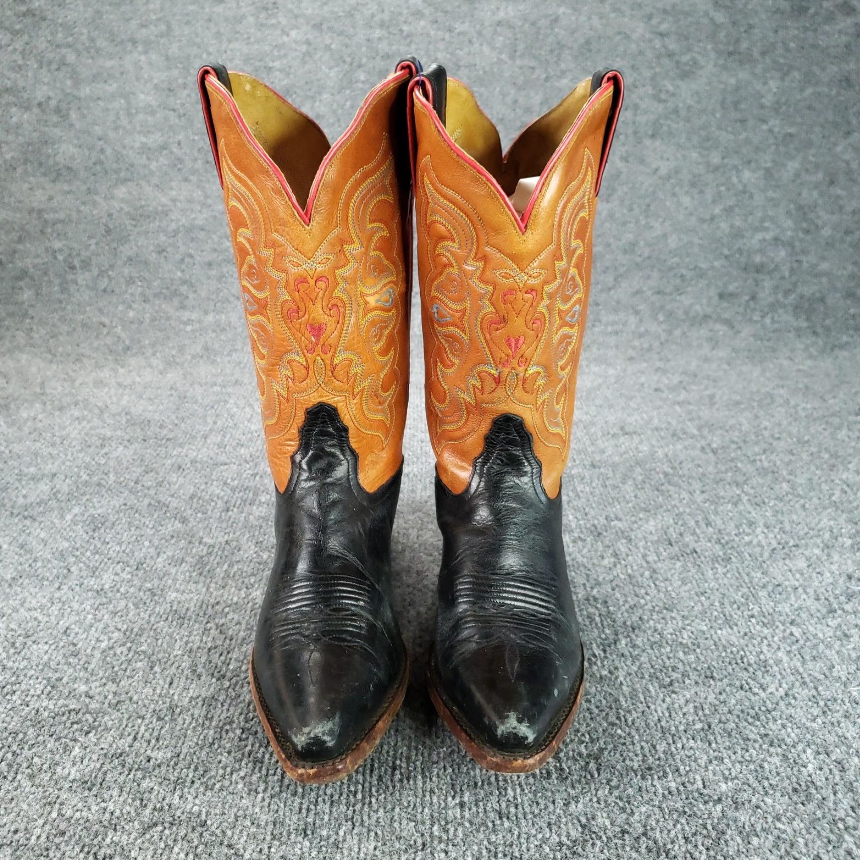 Tony Lama Tony Lama Boots Womens Western Cowboy Leather Pointed Toe Size 6.5 B Black Tan Boots Size US 6.5 / IT 36.5 - 2 Thumbnail