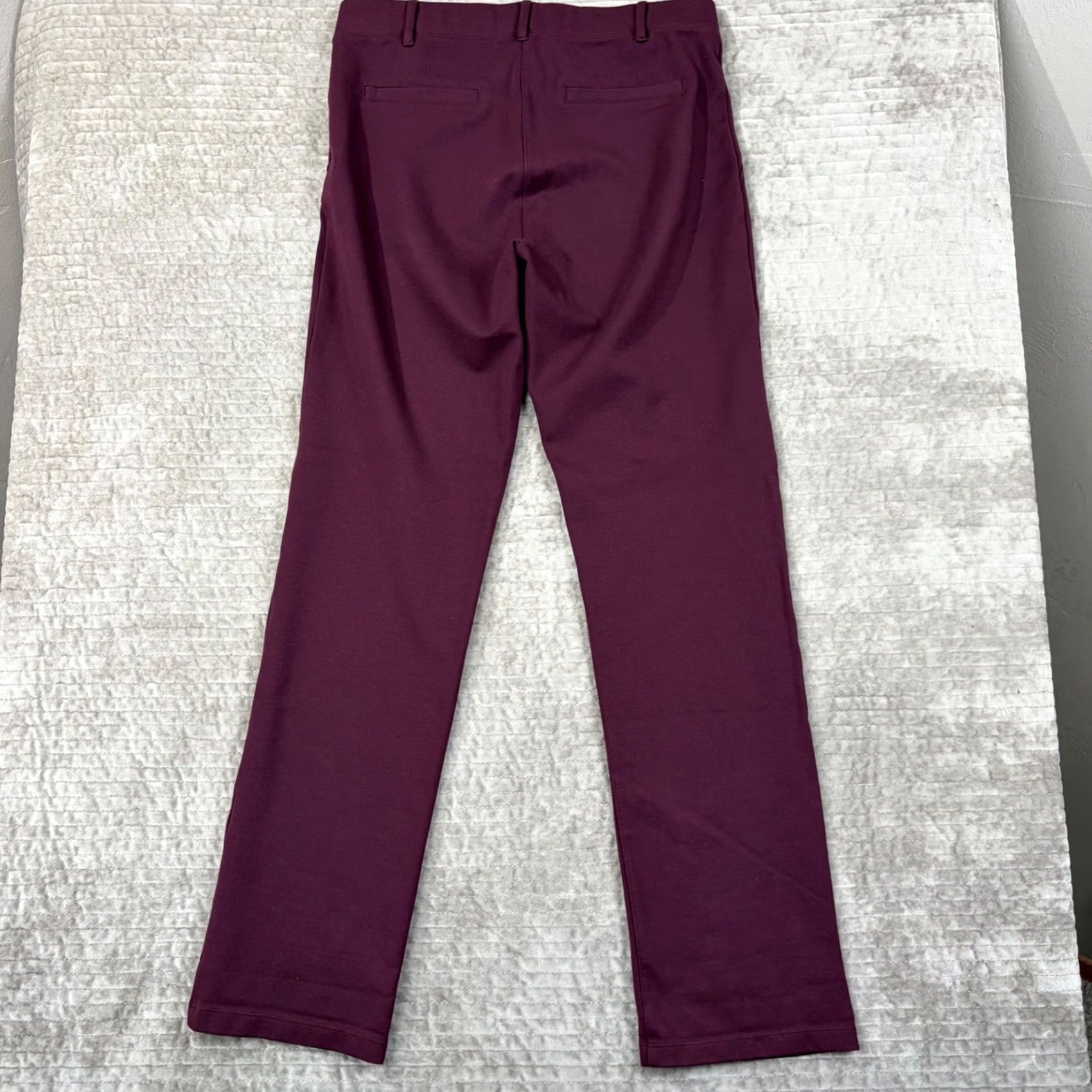 Vintage Betabrand Dress Pants Yoga Pants Burgundy Wine Straight Leg Petite Medium W0076-WN Size 32" / US 10 / IT 46 - 2 Thumbnail