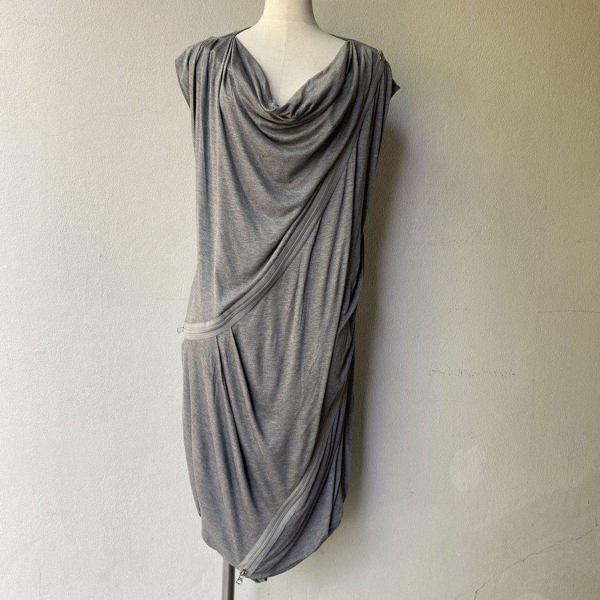 ATSURO TAYAMA A/T ATSURO TAYAMA Light Gray Panel Zip Dress Size S / US 4 / IT 40 - 17 Thumbnail