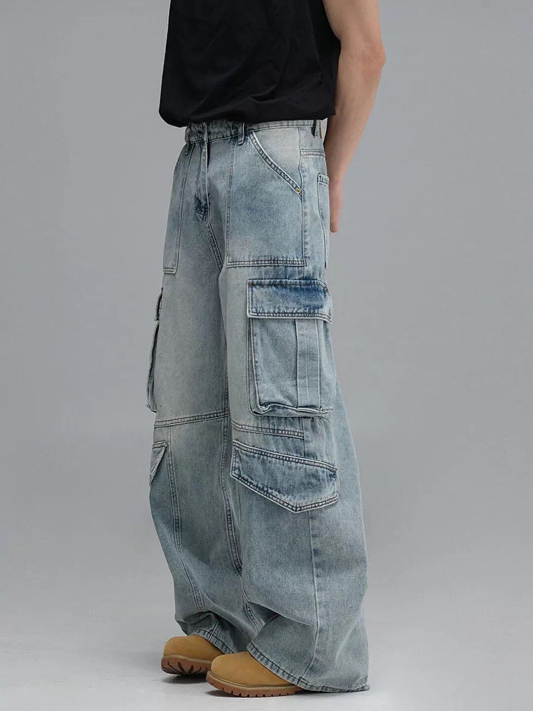 Vintage American Vintage Washed Multi-Pocket Cargo Jeans Size US 32 / EU 48 - 4 Thumbnail