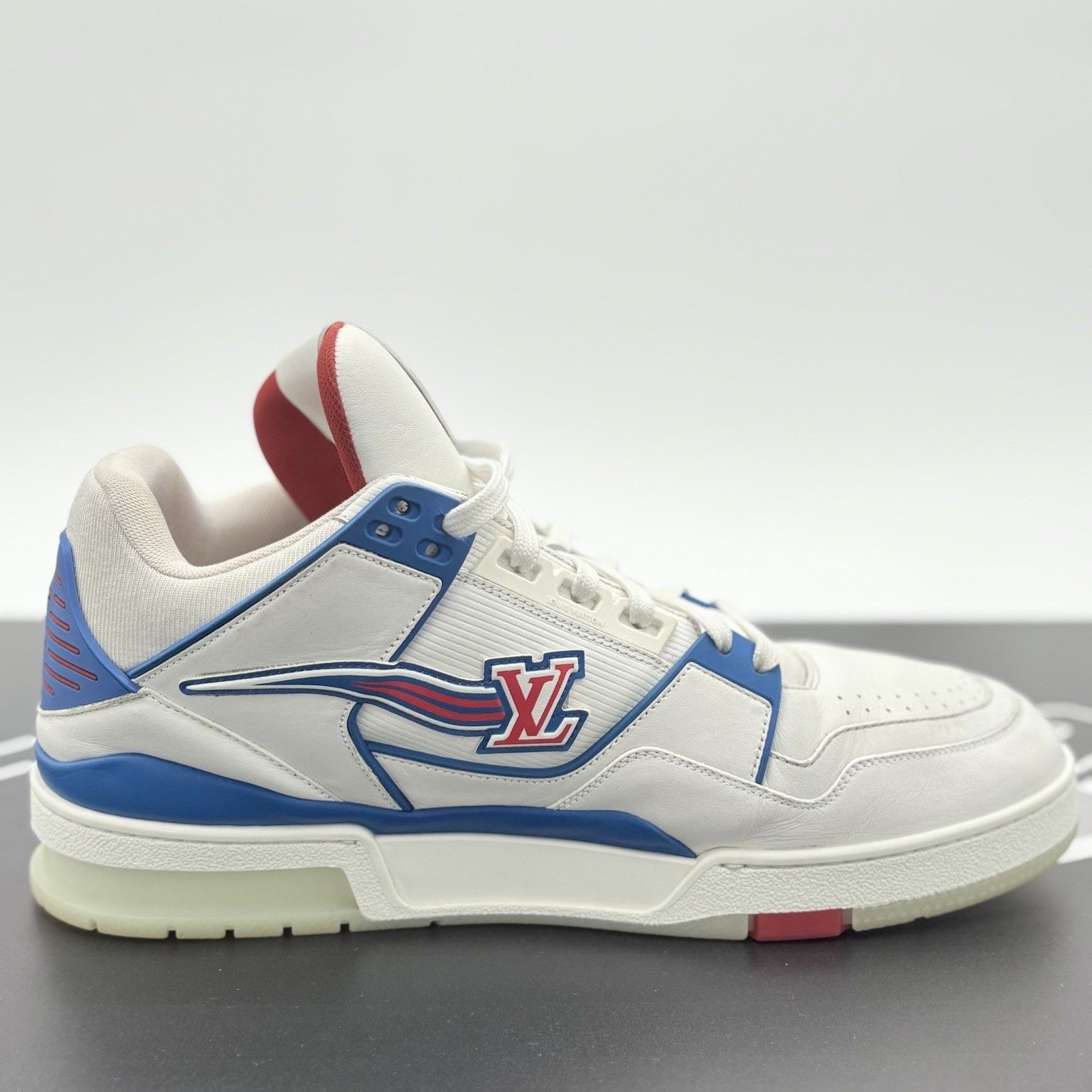 Louis Vuitton Louis Vuitton Mid Trainer ' White Red Blue ' | GOOD! Size US 11.5 / EU 44-45 - 10 Thumbnail