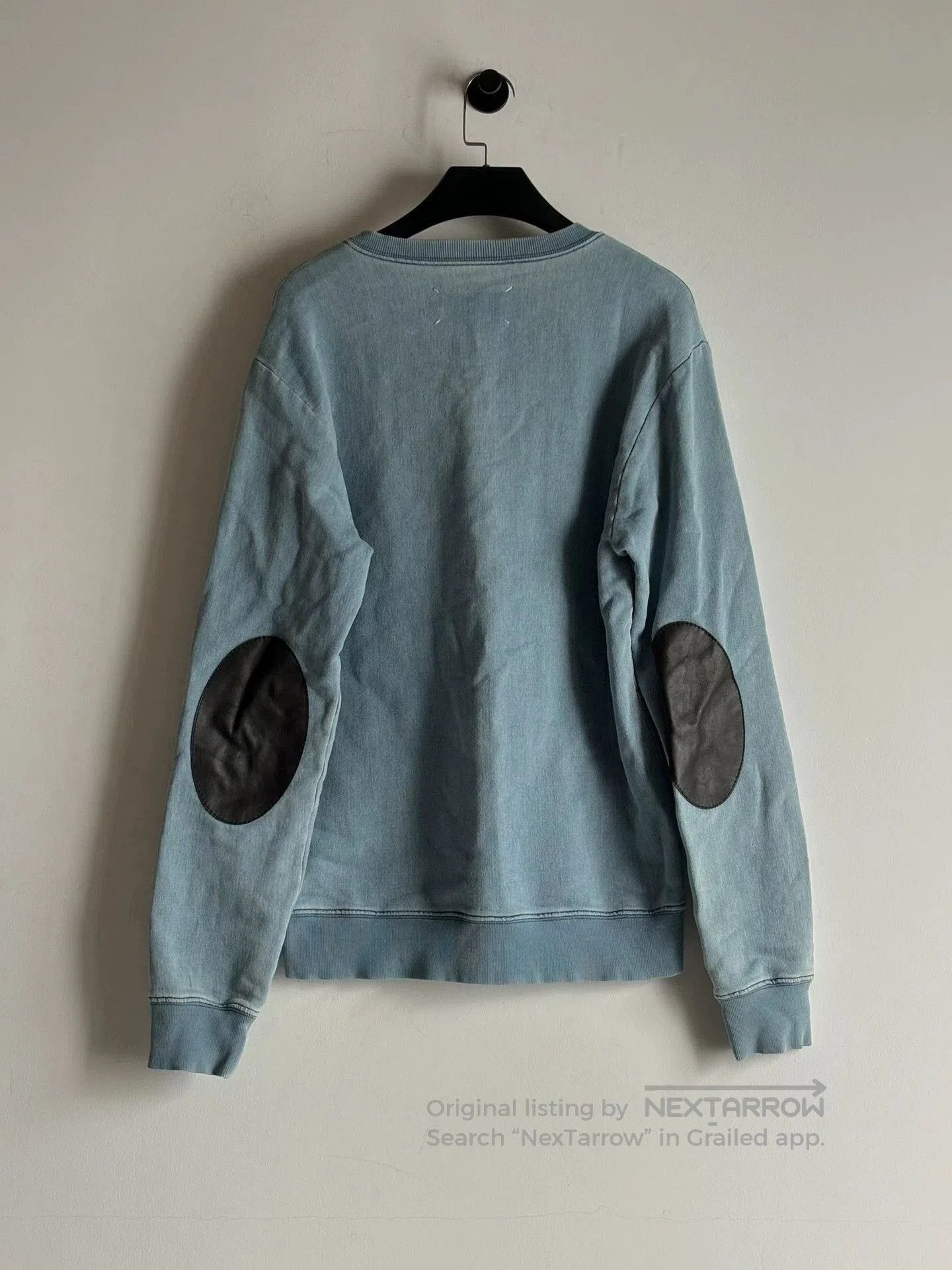 Maison Margiela Blue Sweatshirt with Elbow Patches Size M. Size US M / EU 48-50 / 2 - 5 Thumbnail