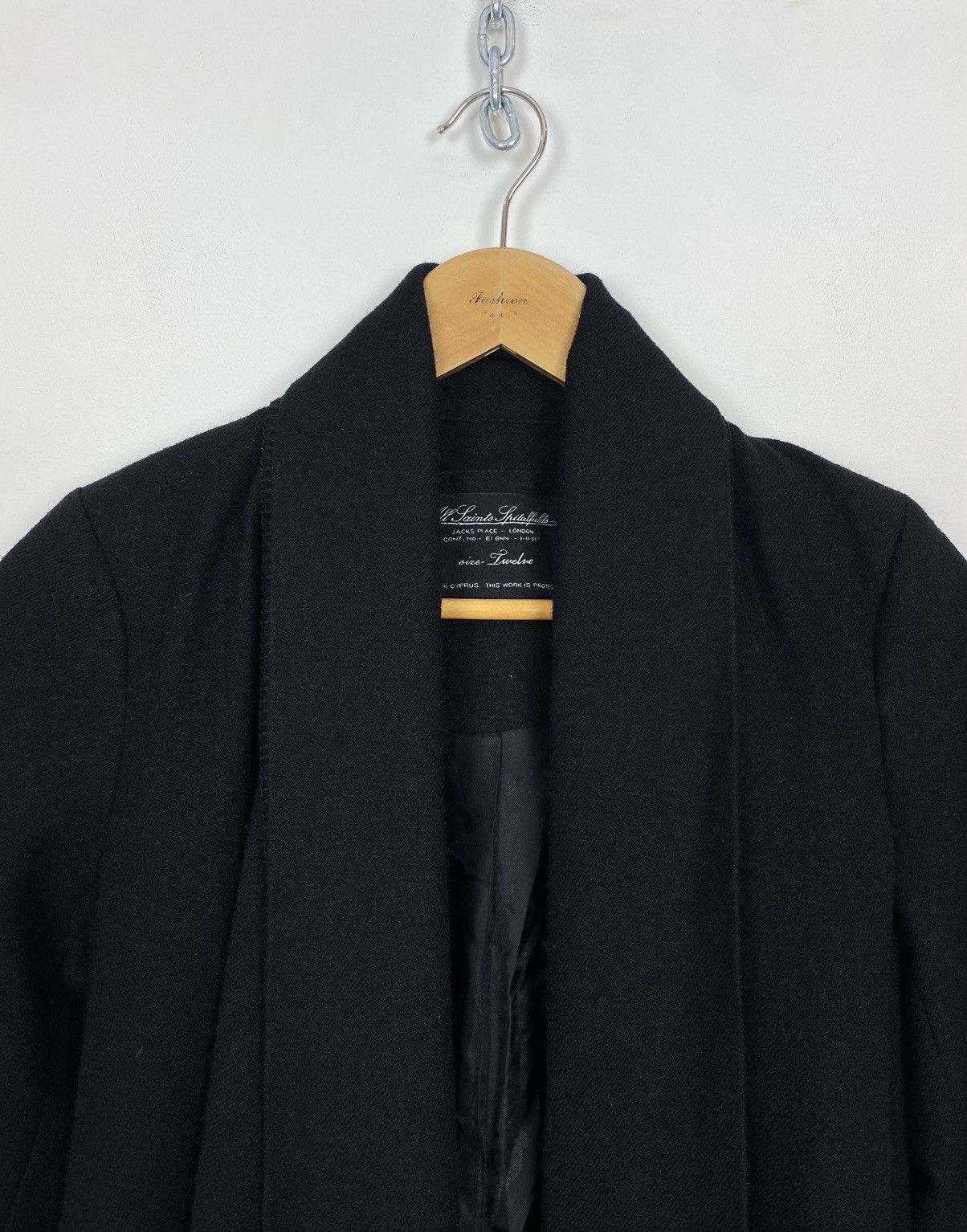 Allsaints Allsaints Gigi Coat Wool Belted Open Jacket US8 UK12 Black Size M / US 6-8 / IT 42-44 - 2 Thumbnail
