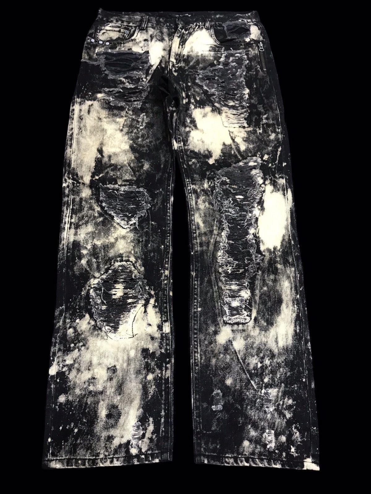Japanese Brand 💥PUNK💥SEX POT REVENGE Japan Heavy Distressed Denim F206 Size US 35 - 1 Thumbnail