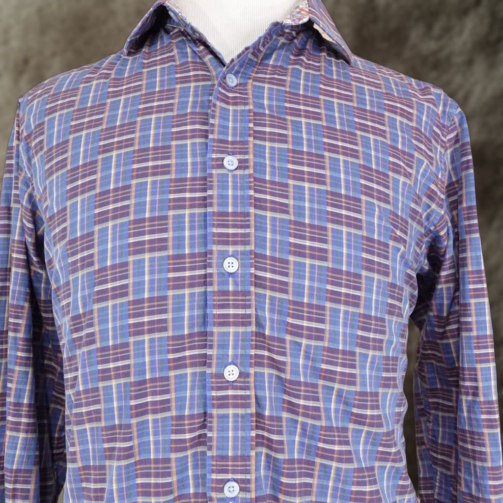 Robert Graham Robert Graham Button-Up Shirt Mens Large Blue Purple Plaid Long Sleeve Casual Size US L / EU 52-54 / 3 - 1 Thumbnail