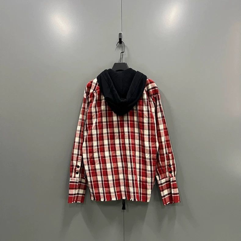 Greg Lauren greg lauren Color blocking plaid distressed hooded jacket 2 Size US M / EU 48-50 / 2 - 2 Thumbnail