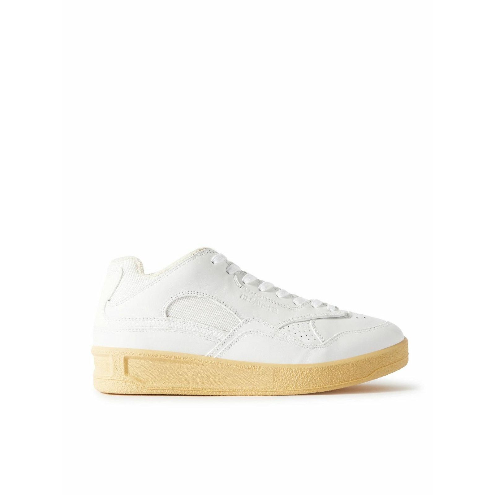 Jil Sander o1rshd1 Dragon Fabric Gummy Cow Nappa Sneakers in White Size US 12 / EU 45 - 1 Thumbnail