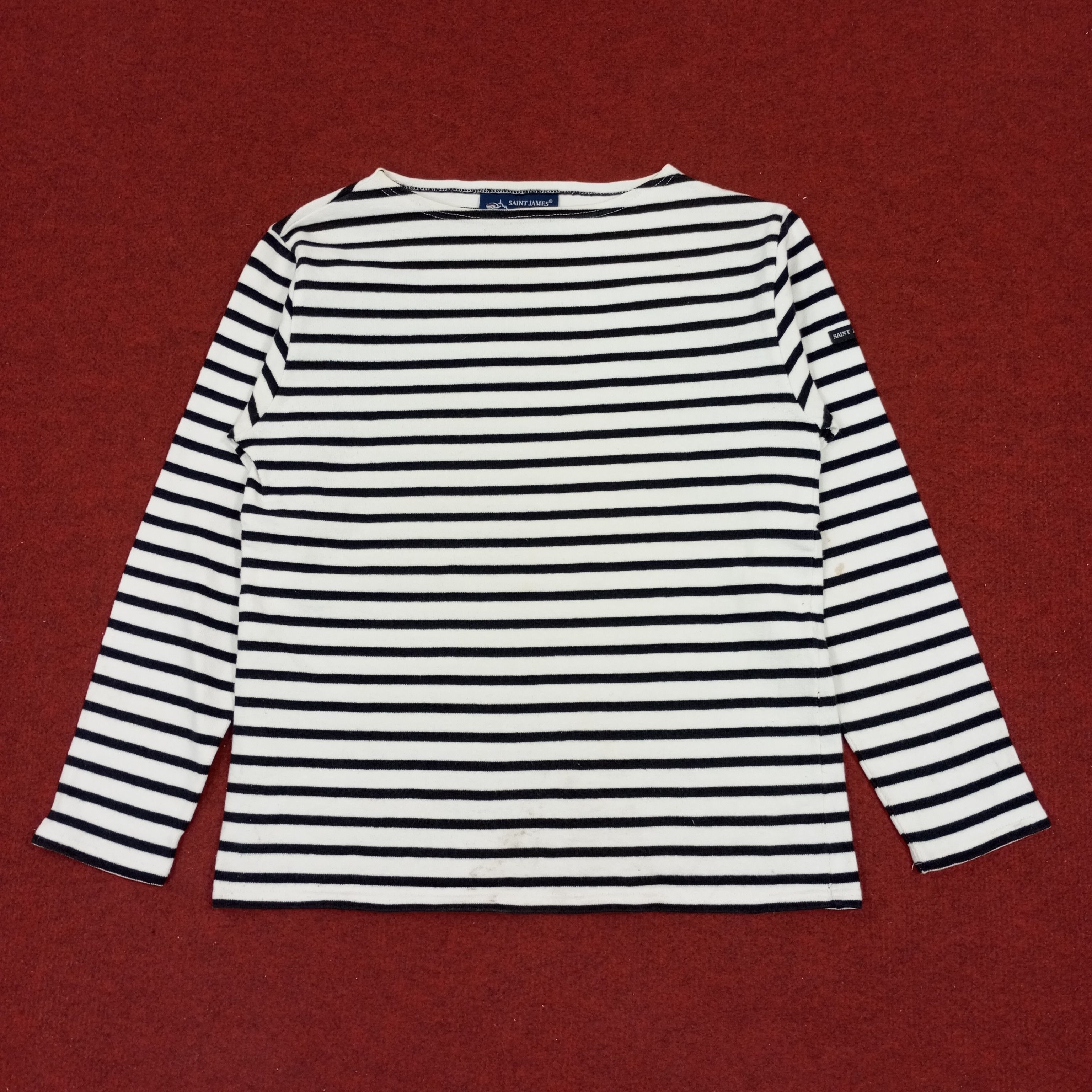 Saint James × Vintage Saint James Stripes Design Fashion Style Tshirt Size S / US 4 / IT 40 - 1 Thumbnail