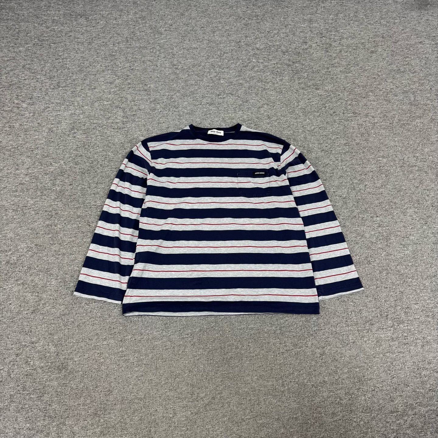 Miu Miu Miu Miu Striped Long-Sleeve T-Shirt Size S / US 4 / IT 40 - 1 Thumbnail