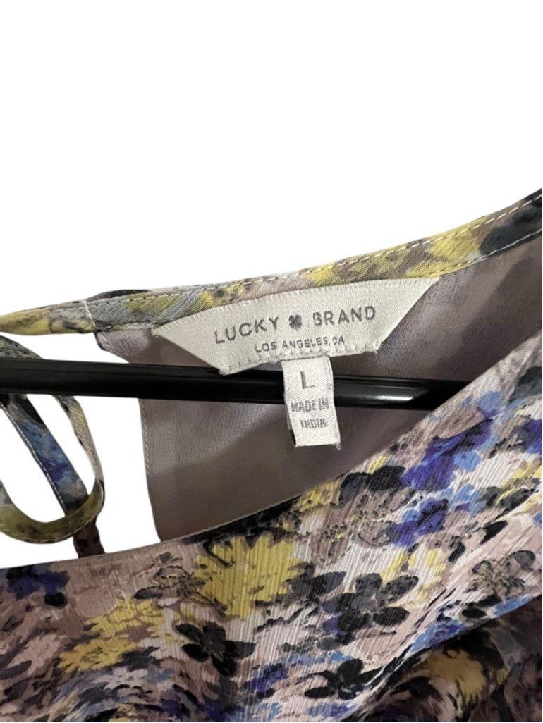 Lucky Brand Lucky Brand Floral Print Babydoll Short Sleeve Blouse Size L / US 10 / IT 46 - 2 Thumbnail