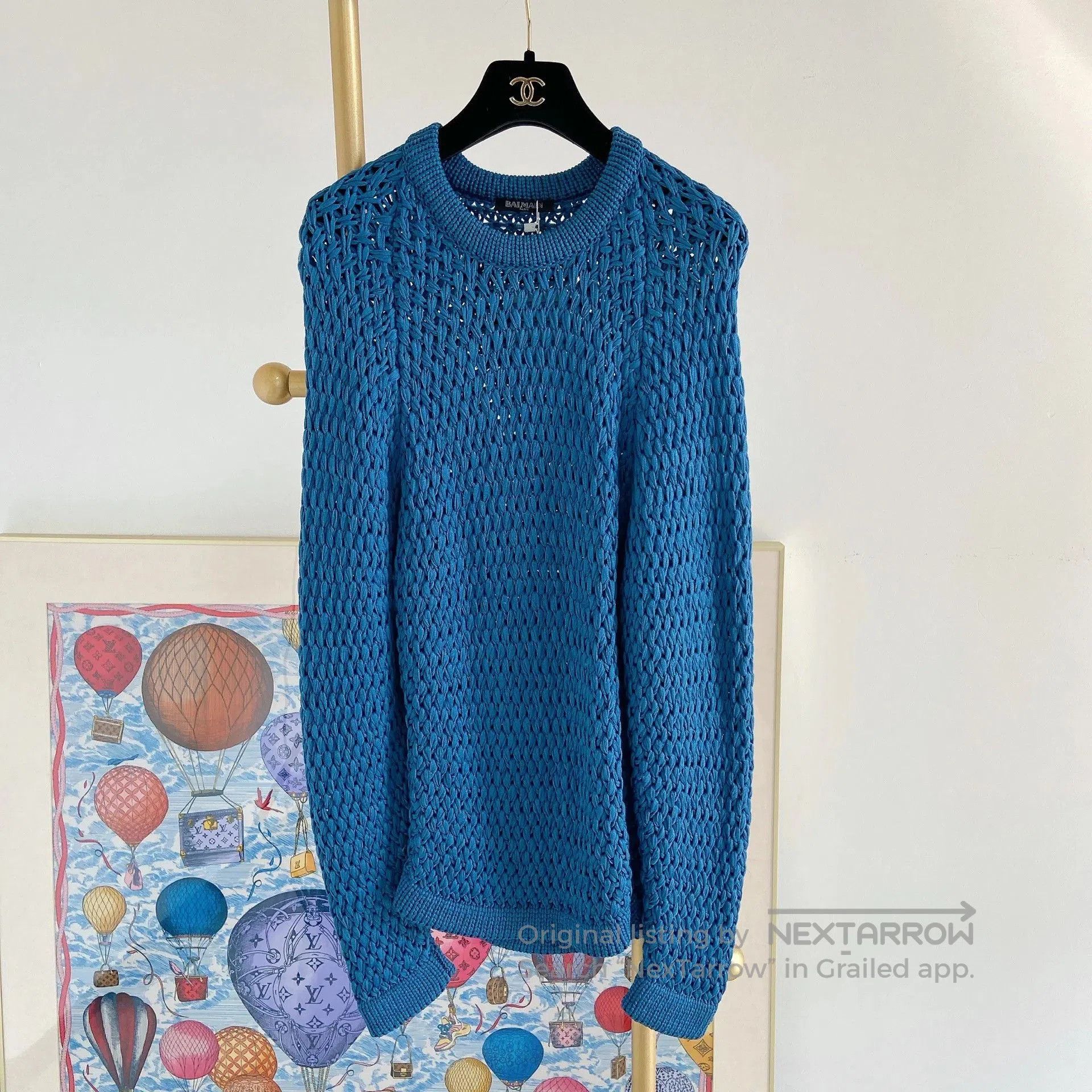 Balmain Balmain Blue Crew Neck Knit Top. Size XS / US 0-2 / IT 36-38 - 1 Thumbnail