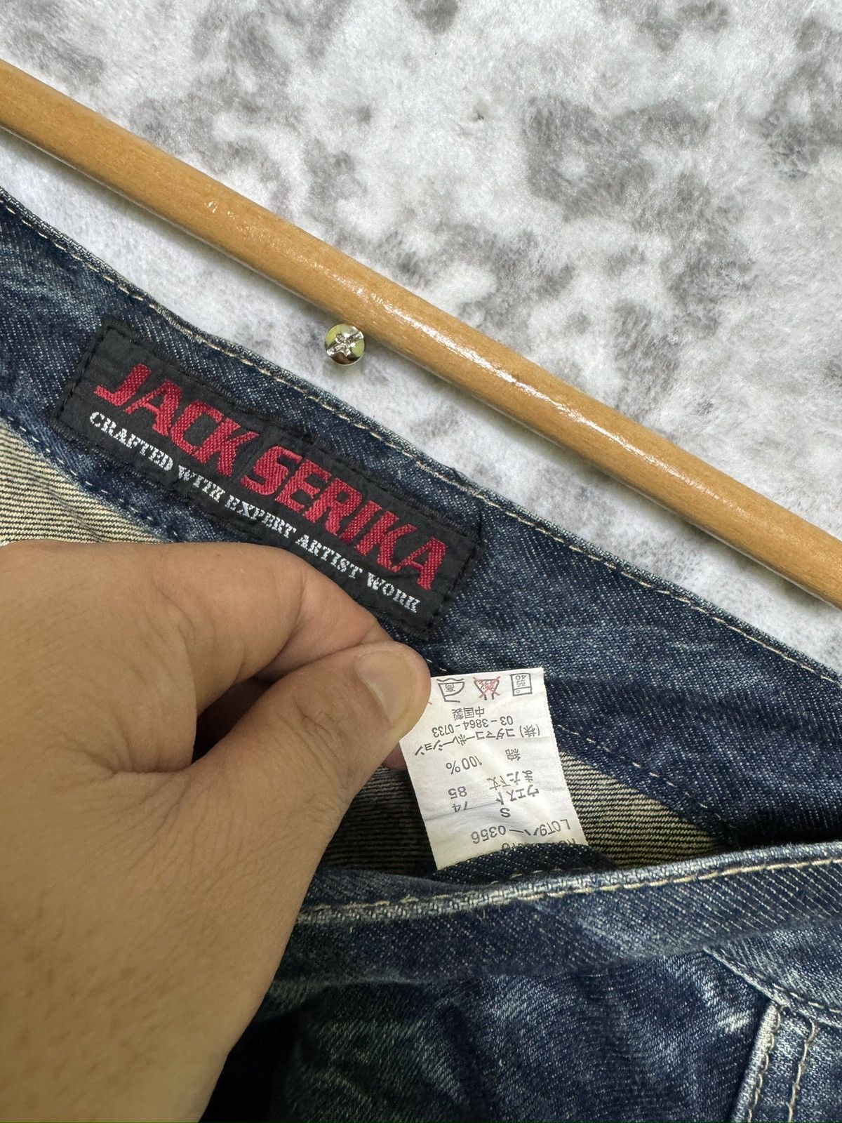 Hysteric Glamour Rare Flare Jack Serika Low Rise Denim Angel Wing Back Print Size US 30 / EU 46 - 14 Thumbnail