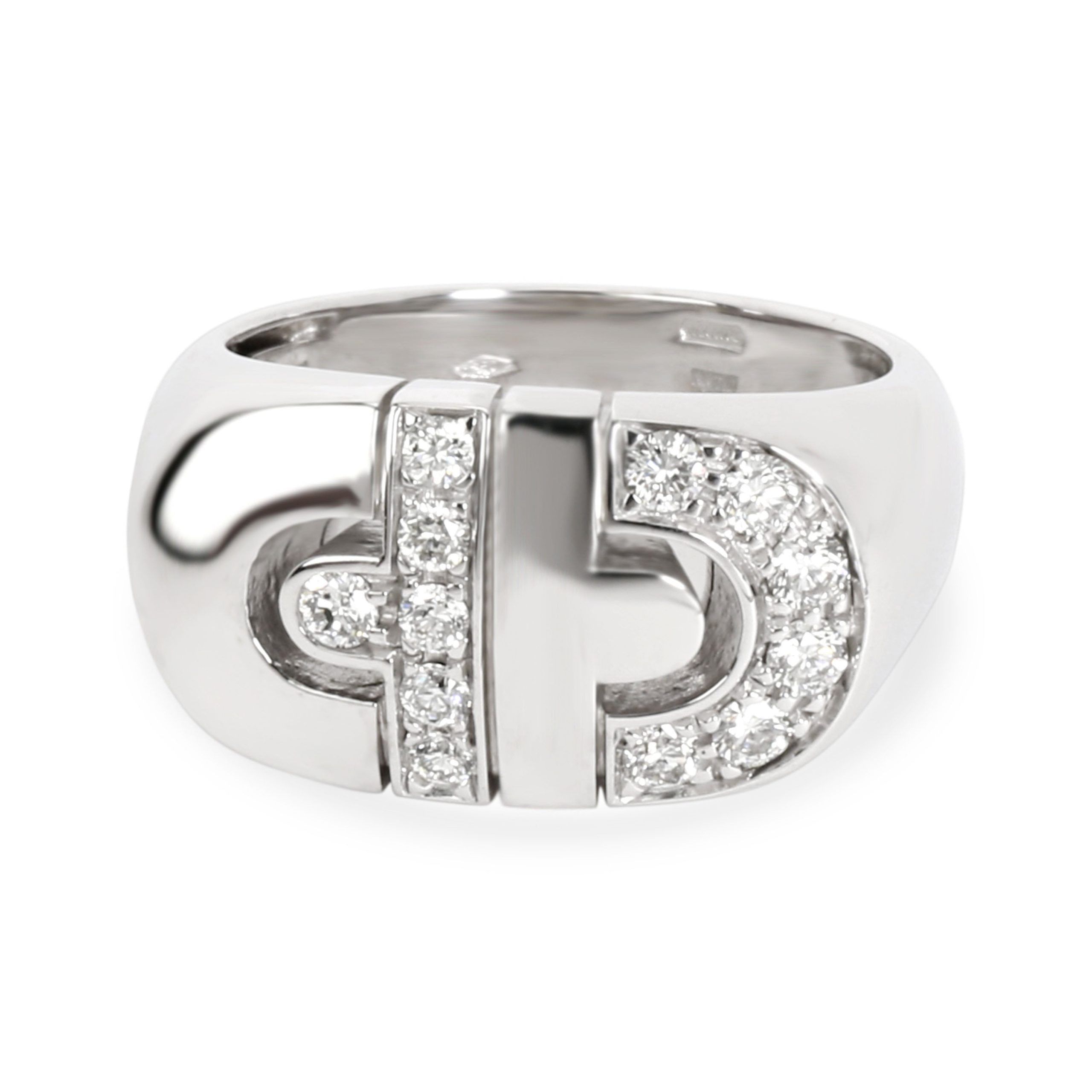 Bulgari Parentesi Diamond Ring in 18K White Gold 0.36 CTW
