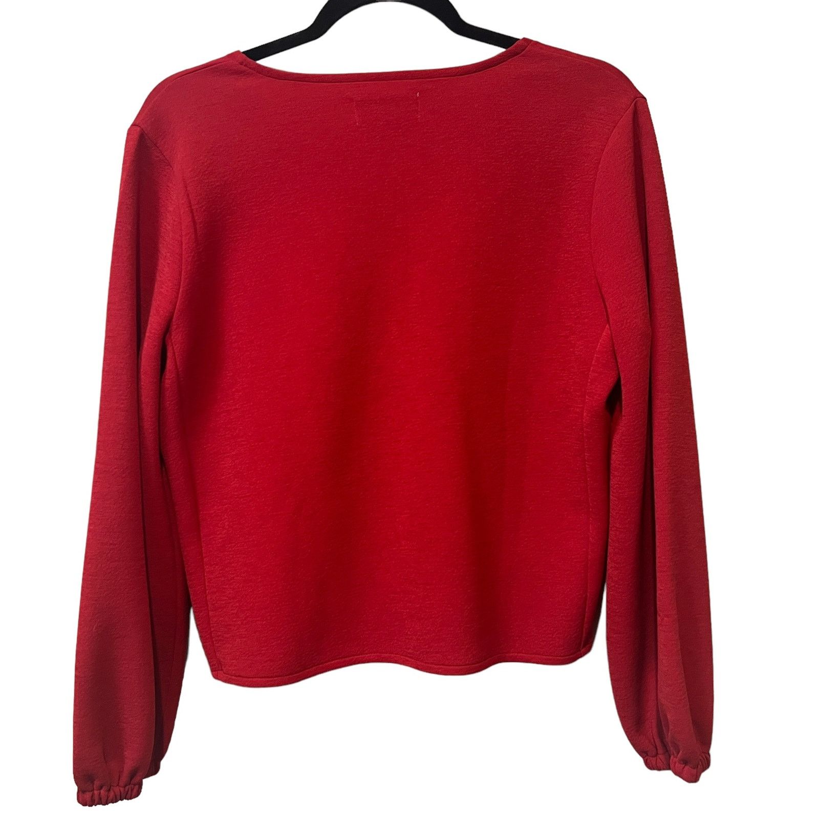 Madewell Madewell Texture + Thread Red Crepe Mock Wrap Top Blouse M Size M / US 6-8 / IT 42-44 - 5 Thumbnail