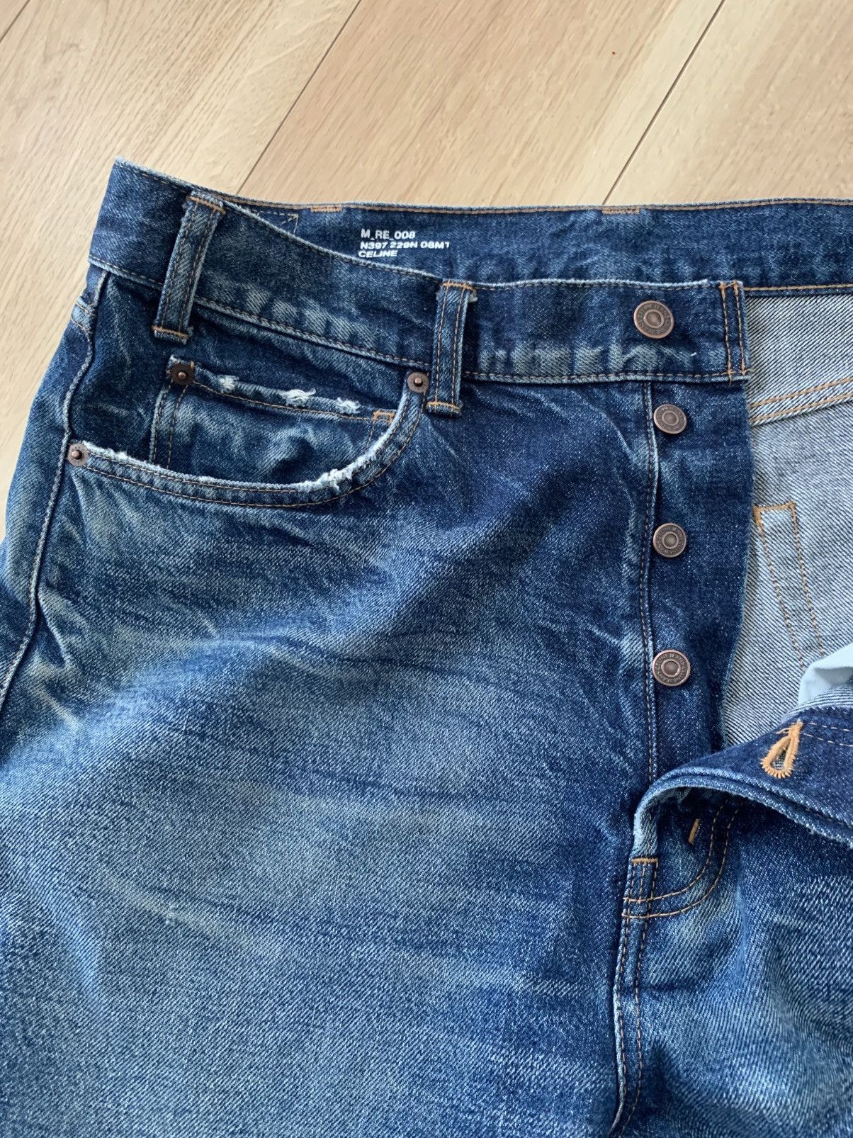 Celine Hedi era Celine destroyed moonlight wash DENIM Size US 34 / EU 50 - 5 Thumbnail
