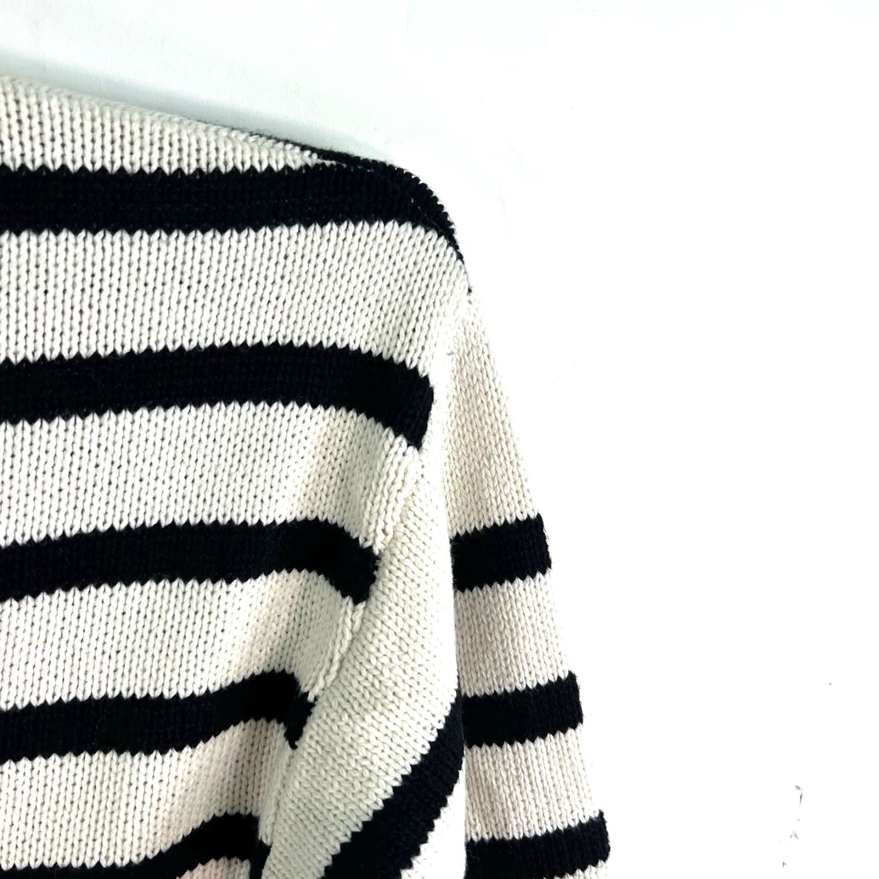 Vintage Blu Pepper Striped 1/4 Zip Collared Sweater Dress Womens Size S Black/White Size S / US 4 / IT 40 - 2 Thumbnail