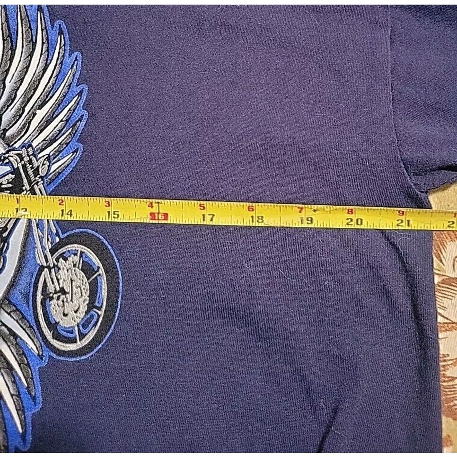 Other Harley Hog Heaven Angel Wing TShirt Sz LG Athletech Navy Size US L / EU 52-54 / 3 - 7 Thumbnail