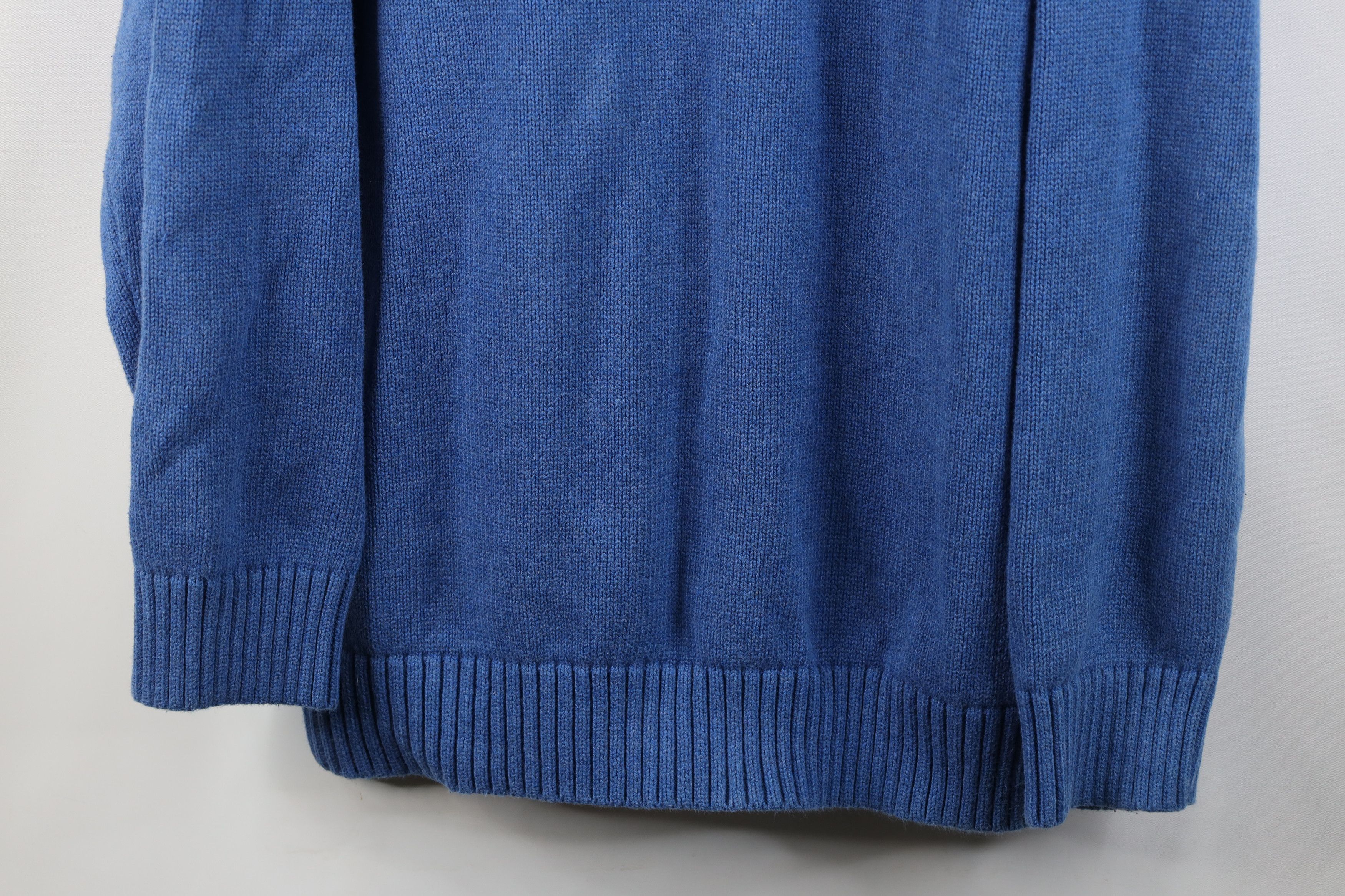 L.L. Bean Vintage 90s LL Bean Heavy Cotton Knit Crewneck Sweater Blue Size US XL / EU 56 / 4 - 3 Thumbnail