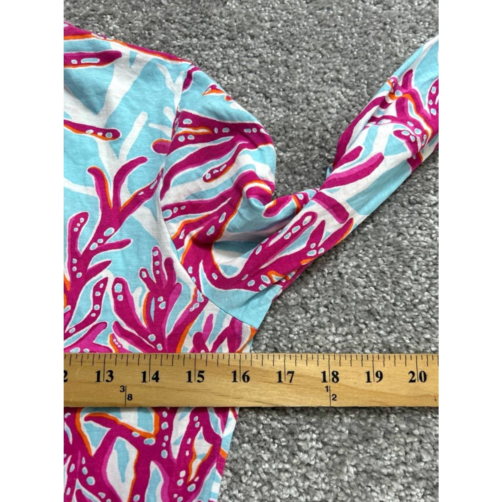 Lilly Pulitzer Lilly Pulitzer Blouse Womens Small Multicolor Pima Cotton Coral Reef V-Neck Short? Size S / US 4 / IT 40 - 7 Thumbnail
