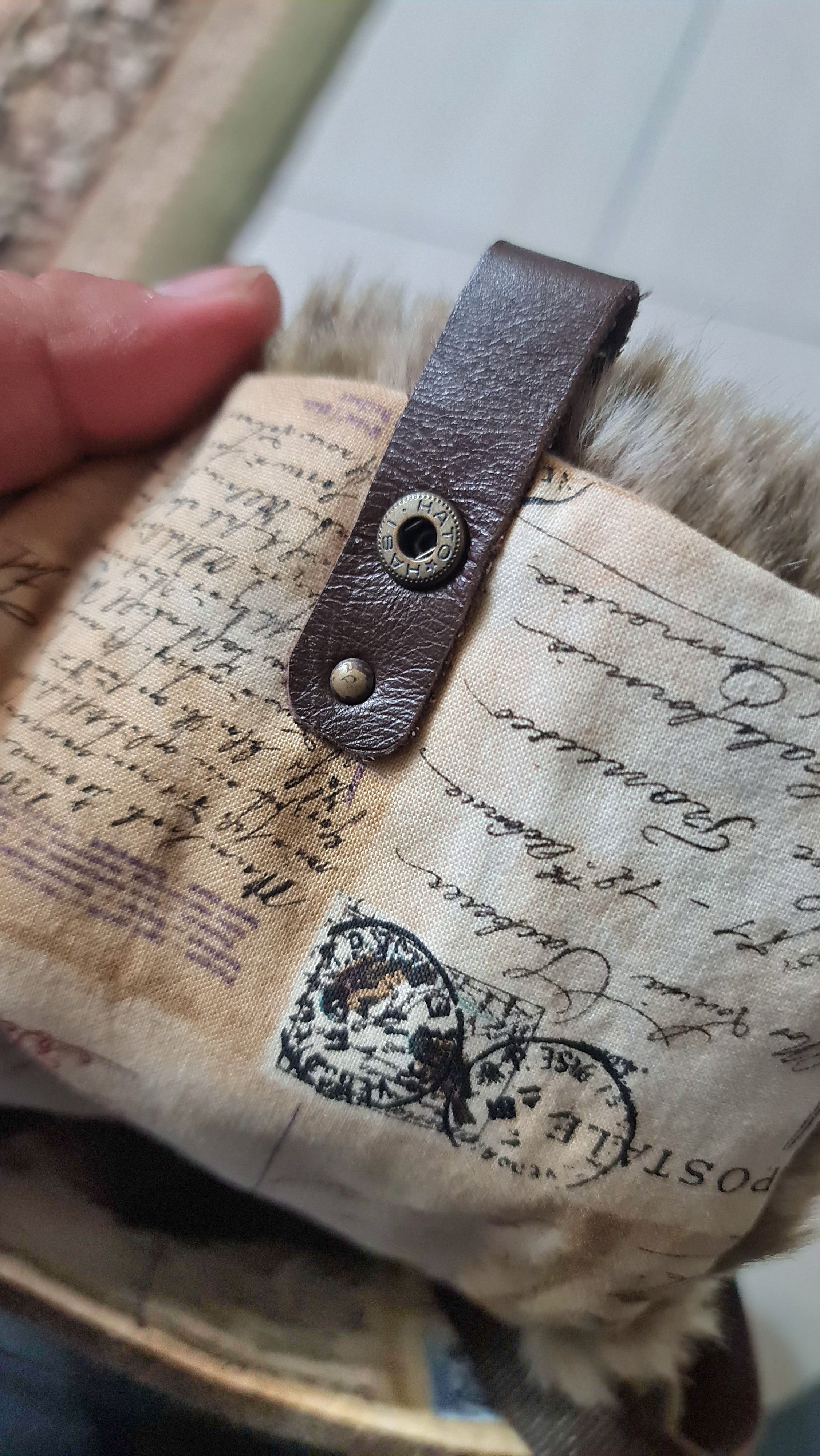 Leather Rare Fur Slim Bag Maps Size ONE SIZE - 6 Thumbnail