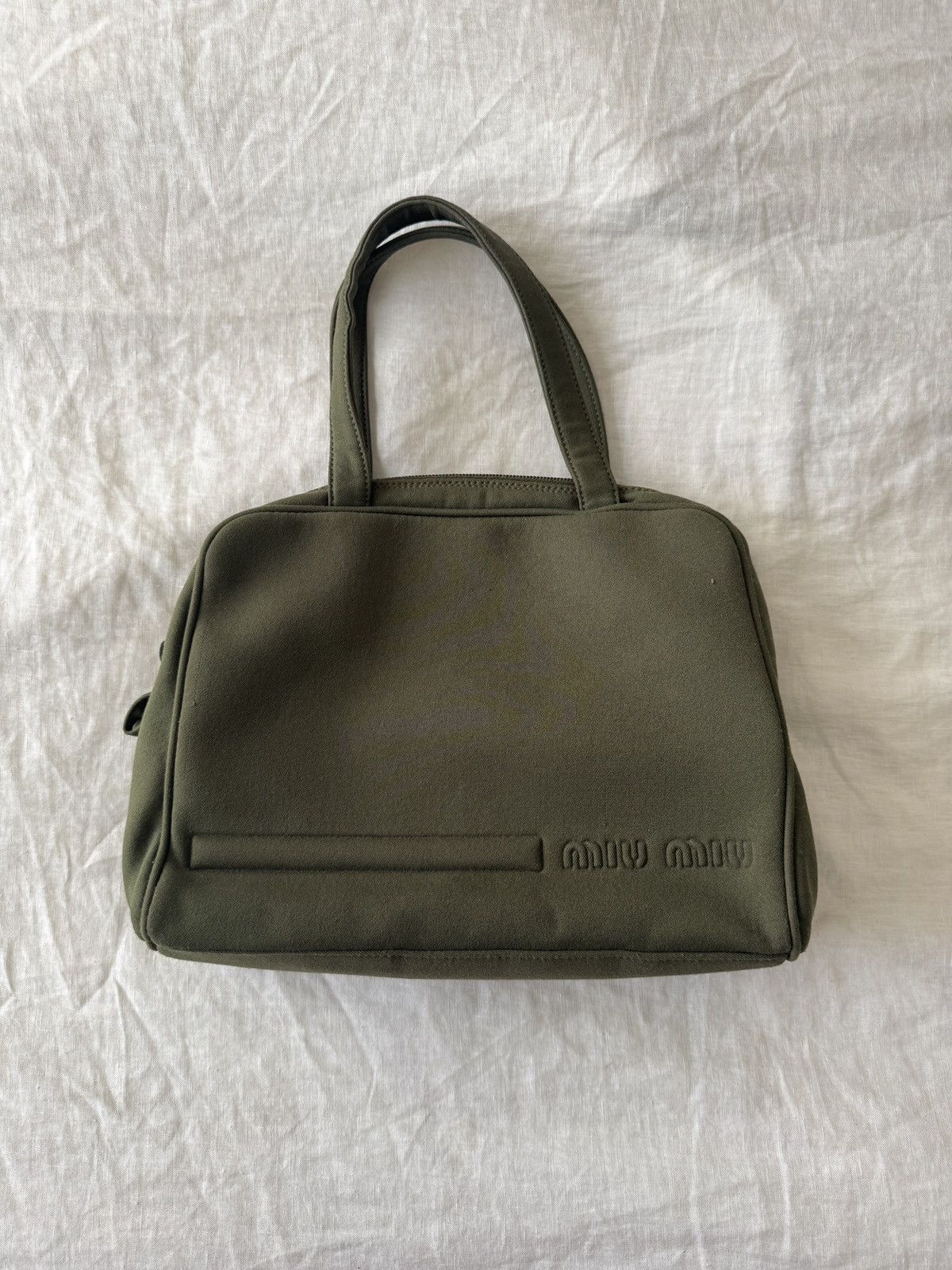 Miu Miu Vintage Fw99 Top-Handle Bag In Khaki Green, Men's