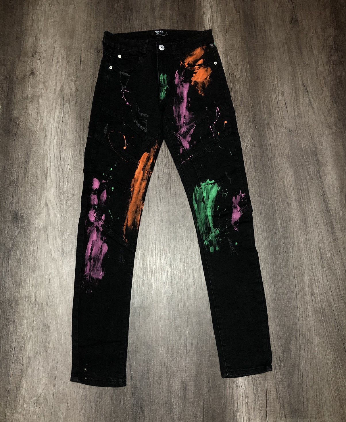 Designer Denim Distillation by Kleep Black Tye Dye Size US 29 - 24 Thumbnail