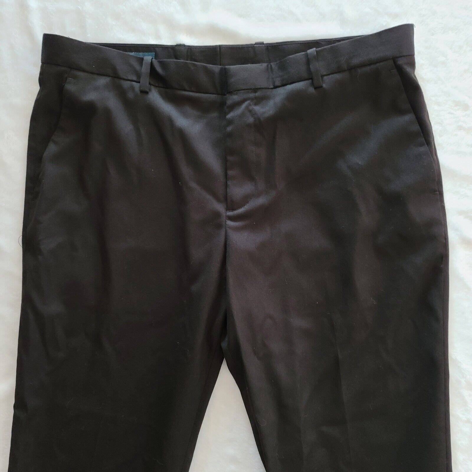 Perry Ellis Modern Fit 36x30 Men's Black Dress Pants Flat Front Pockets Size US 36 / EU 52 - 2 Thumbnail