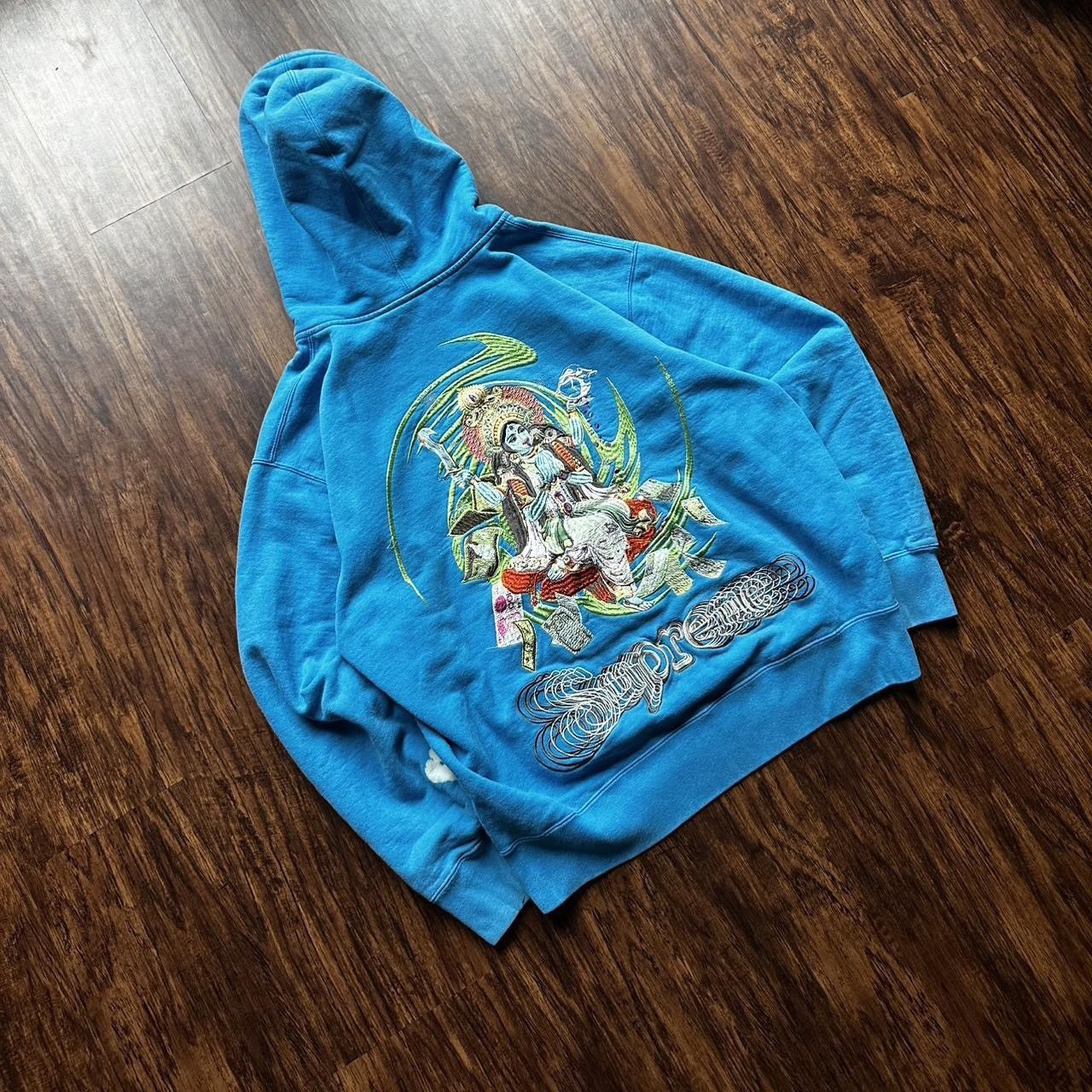 Supreme Supreme Indian Lakshmi Baby Blue Zip-Up Hoodie Size US M / EU 48-50 / 2 - 2 Thumbnail