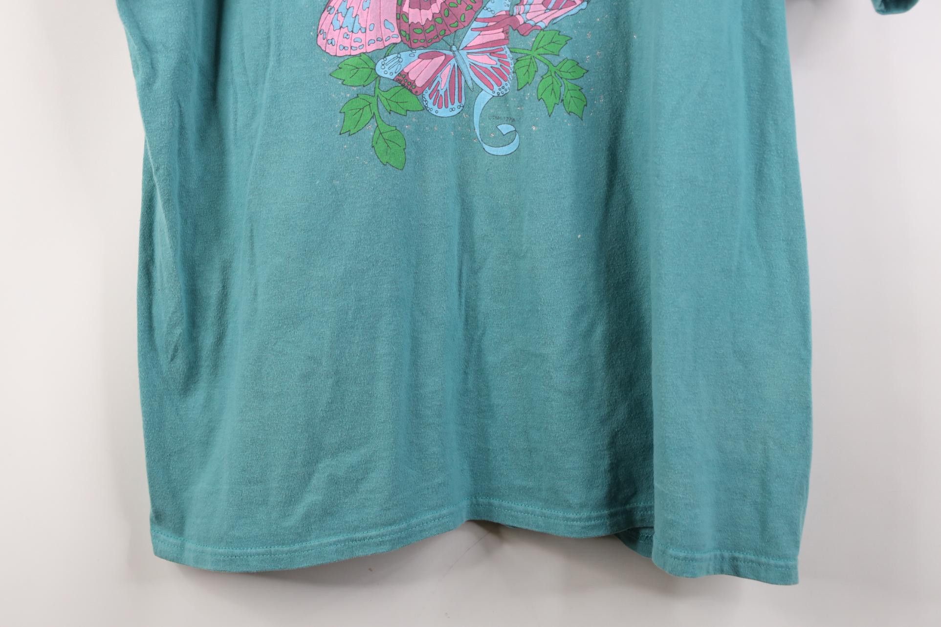Vintage Vintage 90s Streetwear Earth Day Nature Butterfly T-Shirt Size L / US 10 / IT 46 - 3 Thumbnail