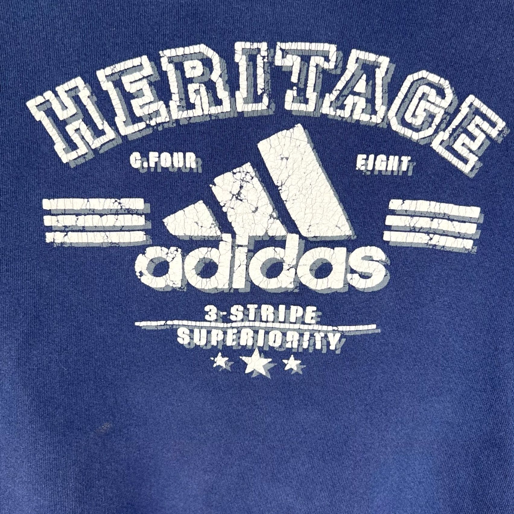 Adidas VINTAGE Adidas 3 Stripe Hoodie Adult Large L Blue Distressed Mens Size US L / EU 52-54 / 3 - 2 Thumbnail