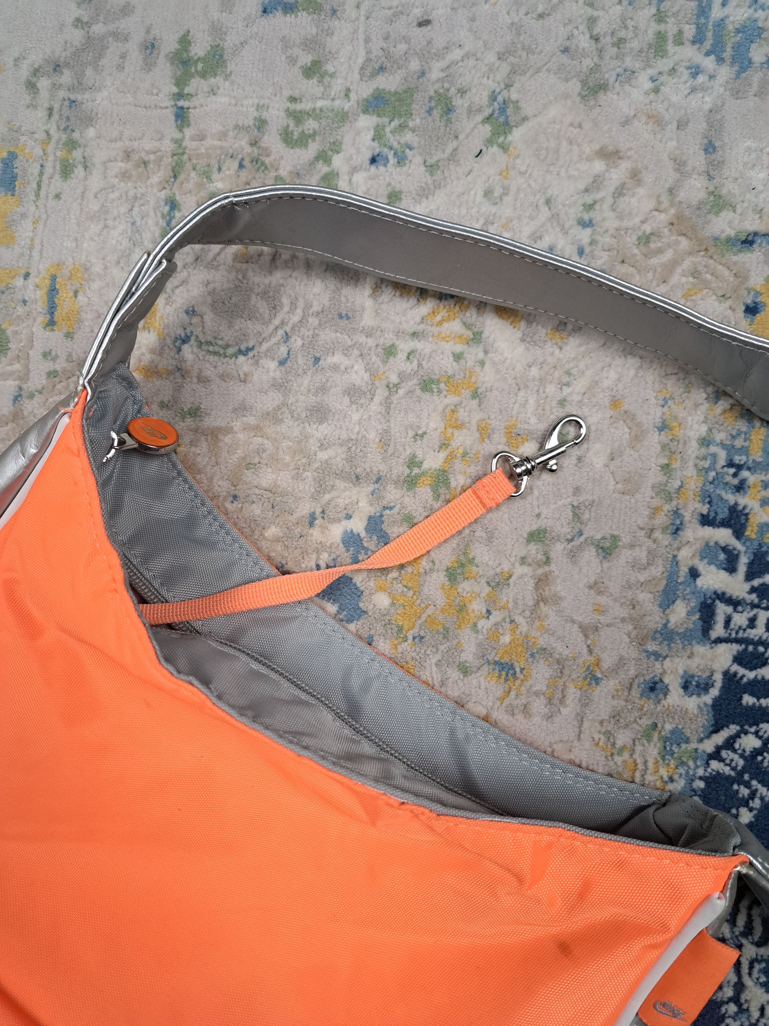 Nike Vintage y2k Neon Orange Silver Nike Baguette Bag Retro Size ONE SIZE - 6 Thumbnail