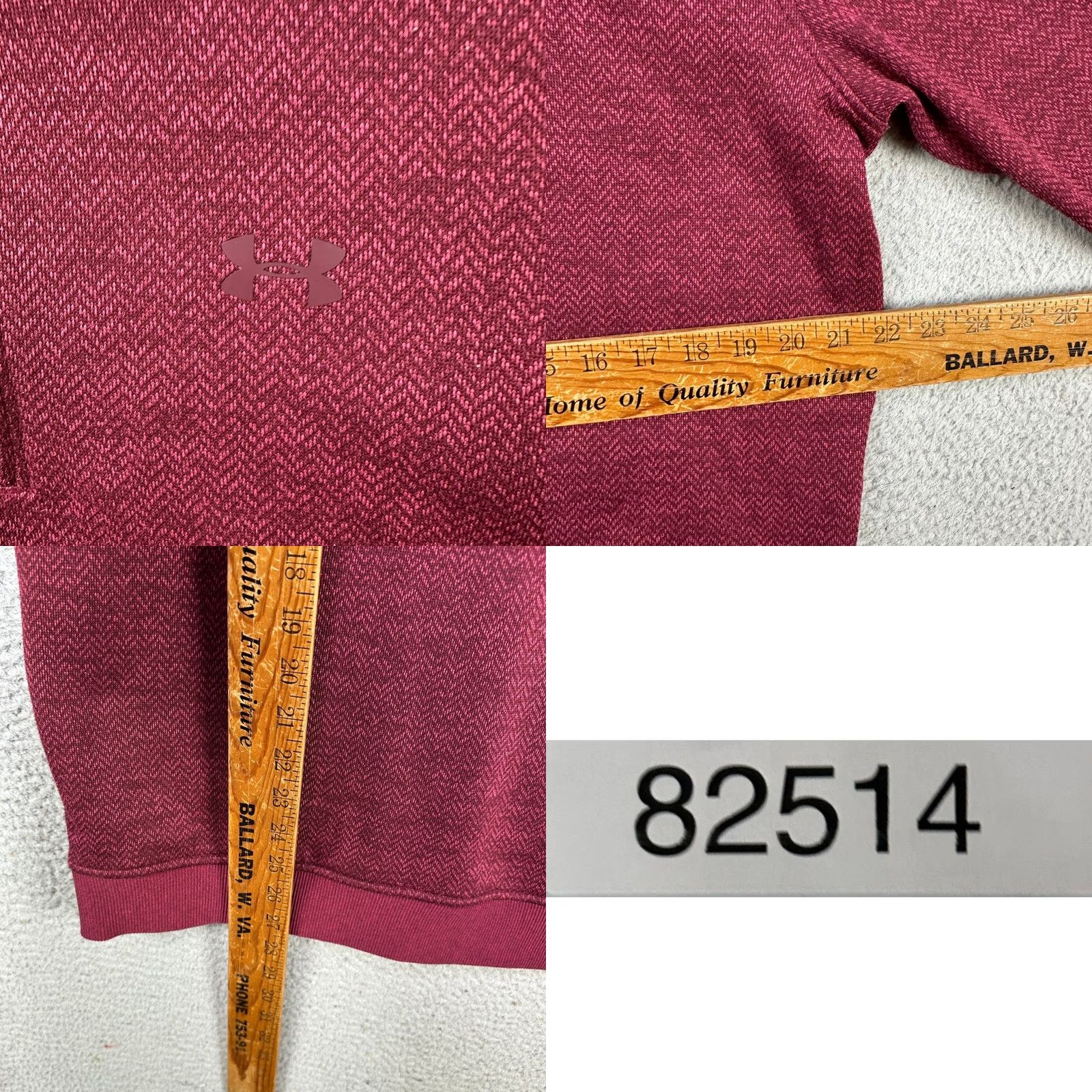 Under Armour Under Armour Cold Gear Sweatshirt Pullover Mens Large Maroon Herringbone Storm Size US L / EU 52-54 / 3 - 8 Thumbnail