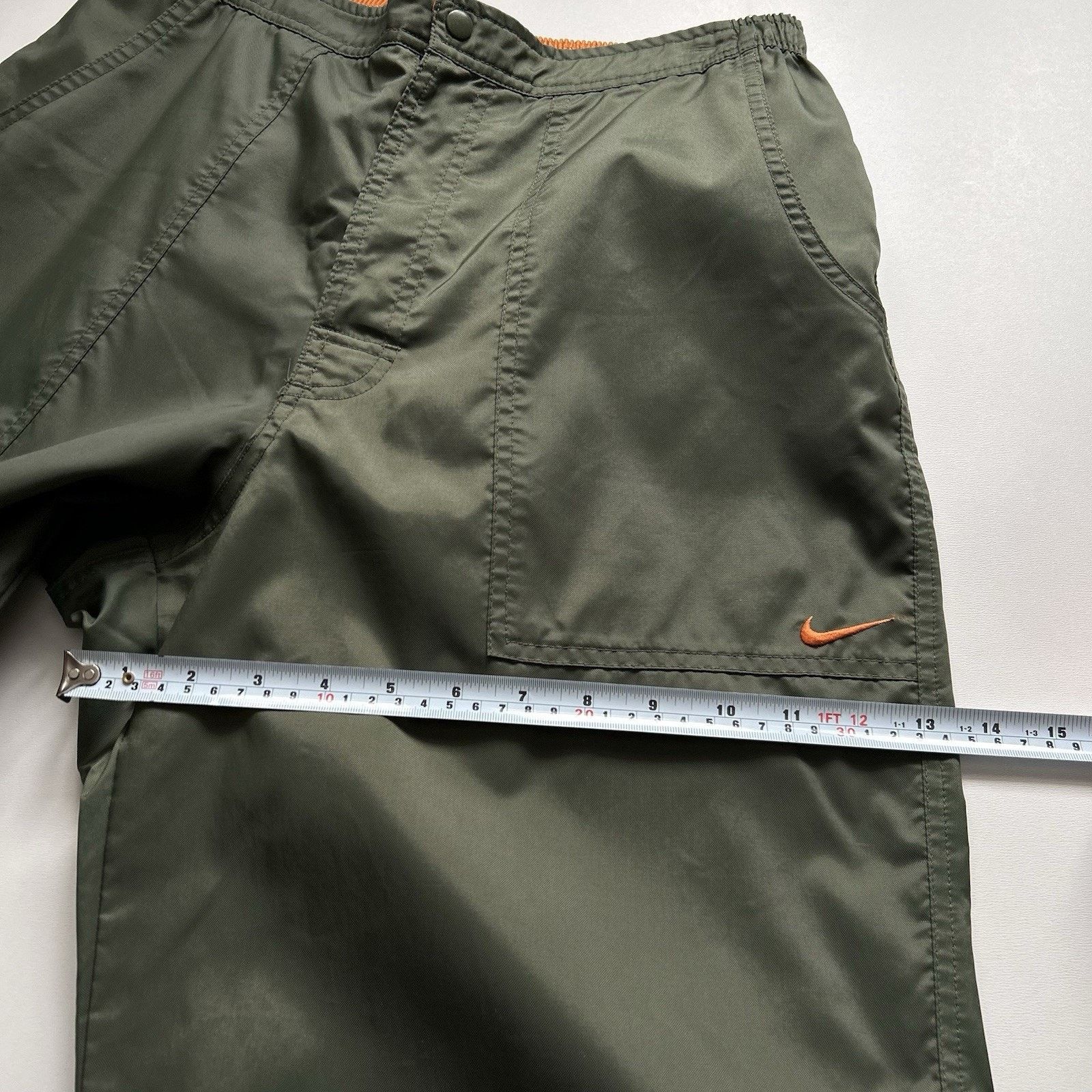 Nike × Vintage Vintage 90s Nike Pants Large Green Windbreaker Track Swoosh Size US 32 / EU 48 - 9 Thumbnail