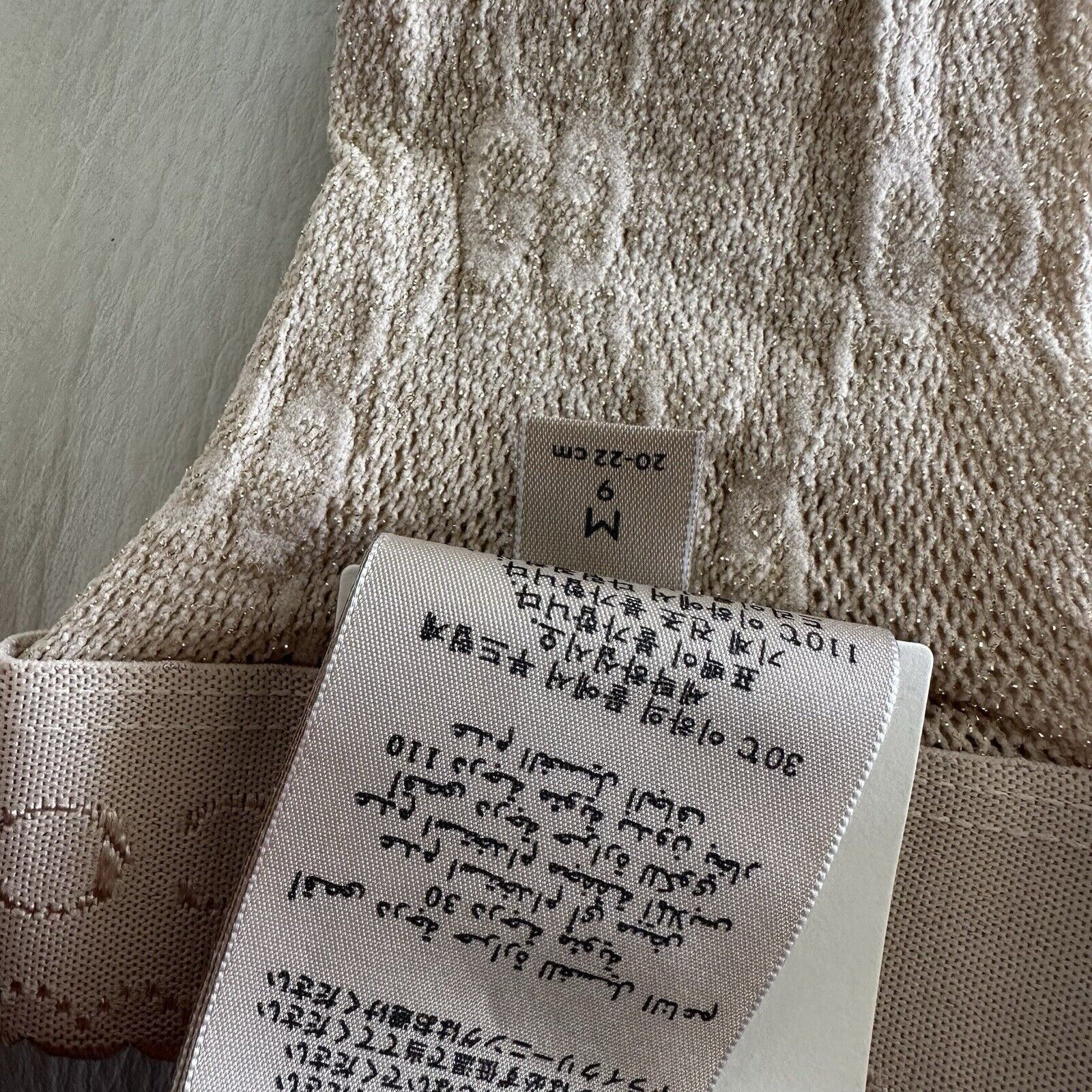 Gucci NEW GUCCI SOCKS BEIGE NUDE GG PRINT LUREX LACE SIZE M Size ONE SIZE - 5 Thumbnail