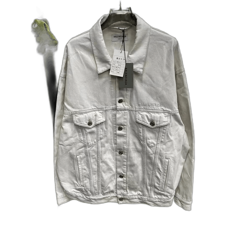 Balenciaga balenciaga logo denim jacket in white Size US XS / EU 42 / 0 - 1 Thumbnail