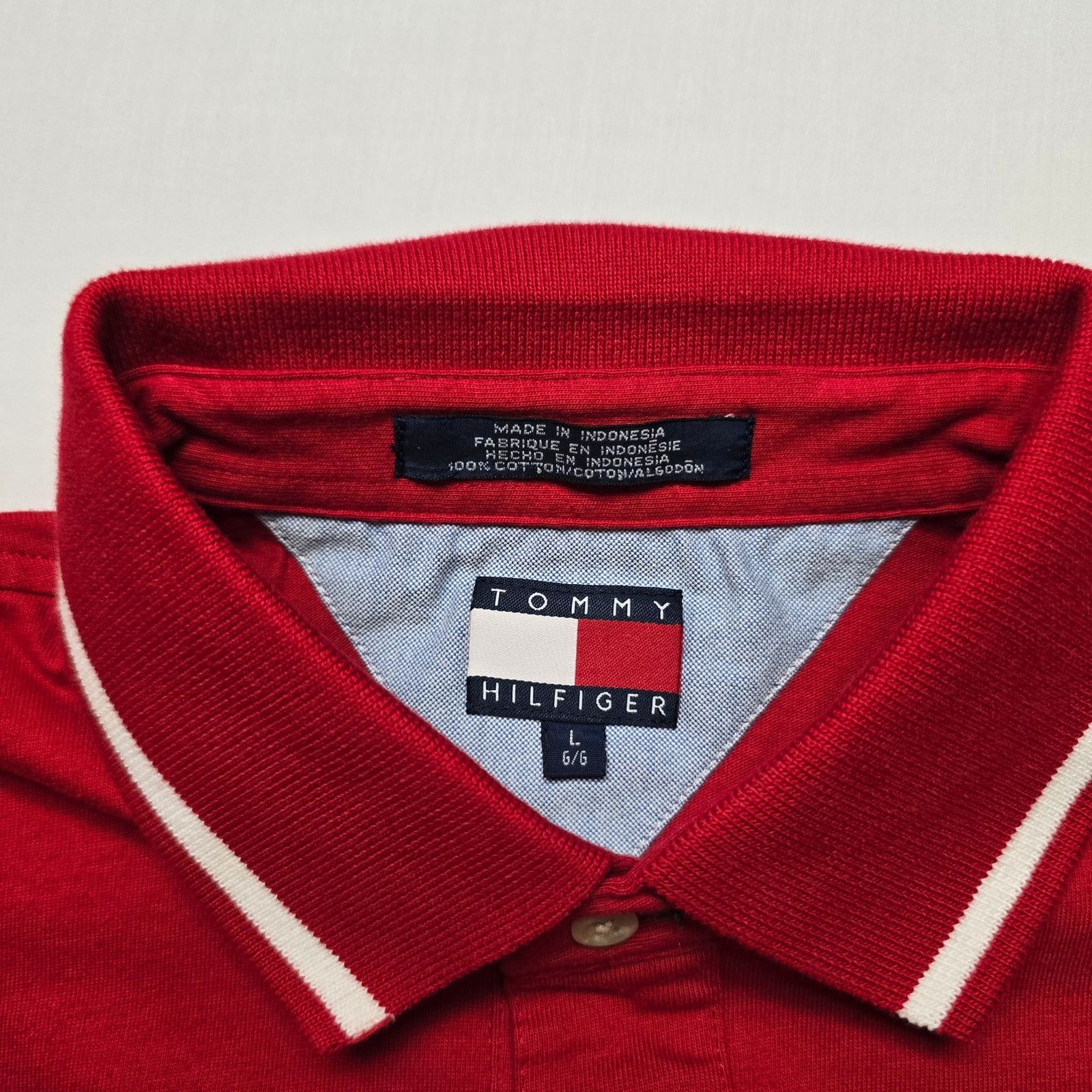 Other Tommy Hilfiger Polo 100% Cotton Red Large Short Sleeve Shirt Size US L / EU 52-54 / 3 - 4 Thumbnail