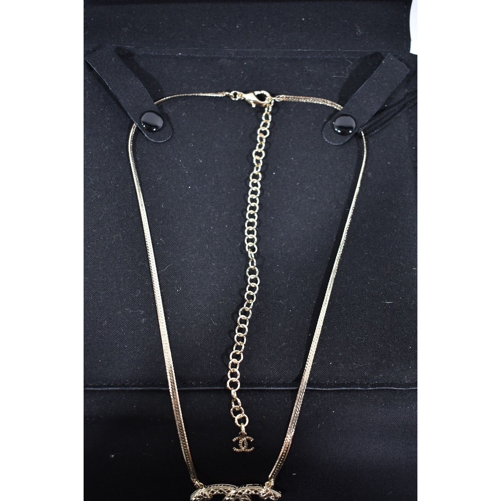 Chanel Chanel 22S Gold Metal Crystal Chain Pendant Choker Necklace Size ONE SIZE - 8 Thumbnail