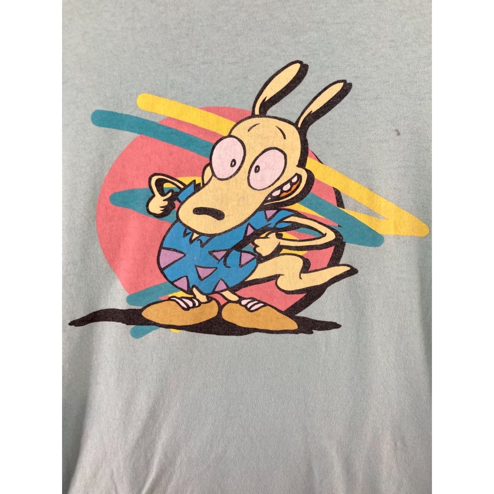 Nickelodeon Nickelodeon Rocko's Modern Life T-Shirt Mens XL Blue 90s Cartoon Graphic Print Short Sleeve Crew Neck Jersey Cotton Regular Fit Size US XL / EU 56 / 4 - 7 Thumbnail