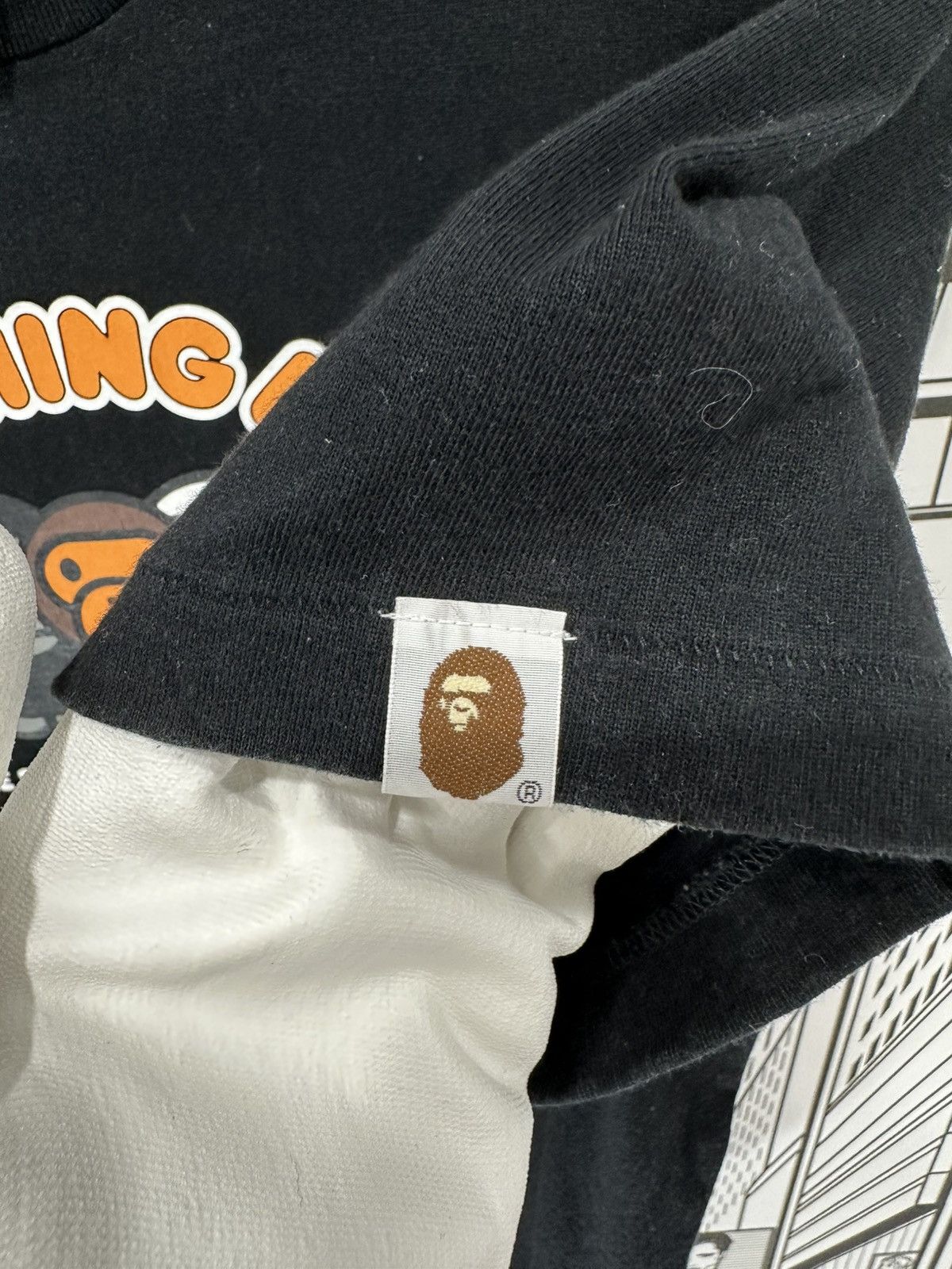 Bape Bape Baby Milo Ape Shall Never Kill Ape Tee M Black/Orange Size US M / EU 48-50 / 2 - 7 Thumbnail