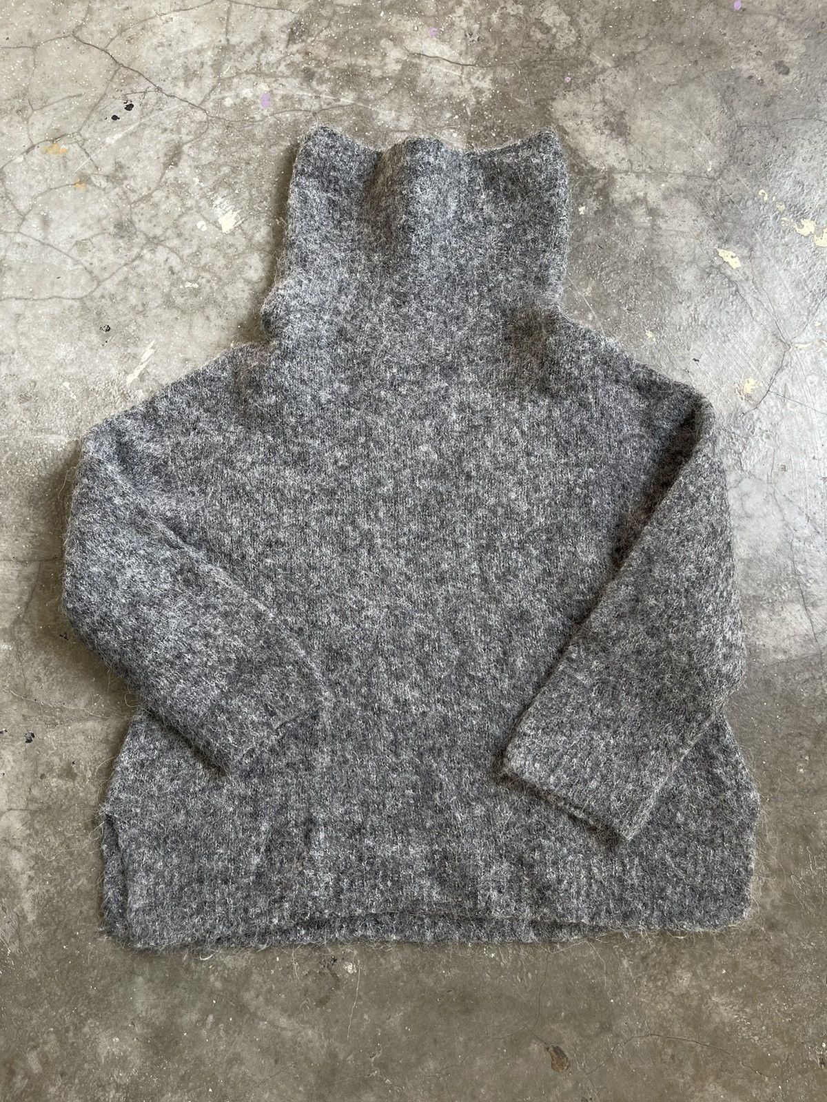 Japanese Brand Plantation Mohair High Neck Sweater Boxy Issey Miyake Size M / US 6-8 / IT 42-44 - 7 Thumbnail
