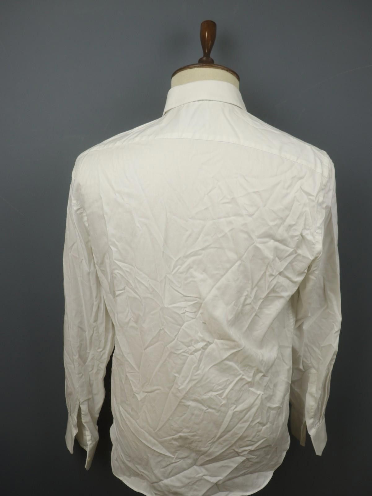 Designer Boggi Milano White Cotton Collared Formal Shirt Size 42 Size US M / EU 48-50 / 2 - 8 Thumbnail