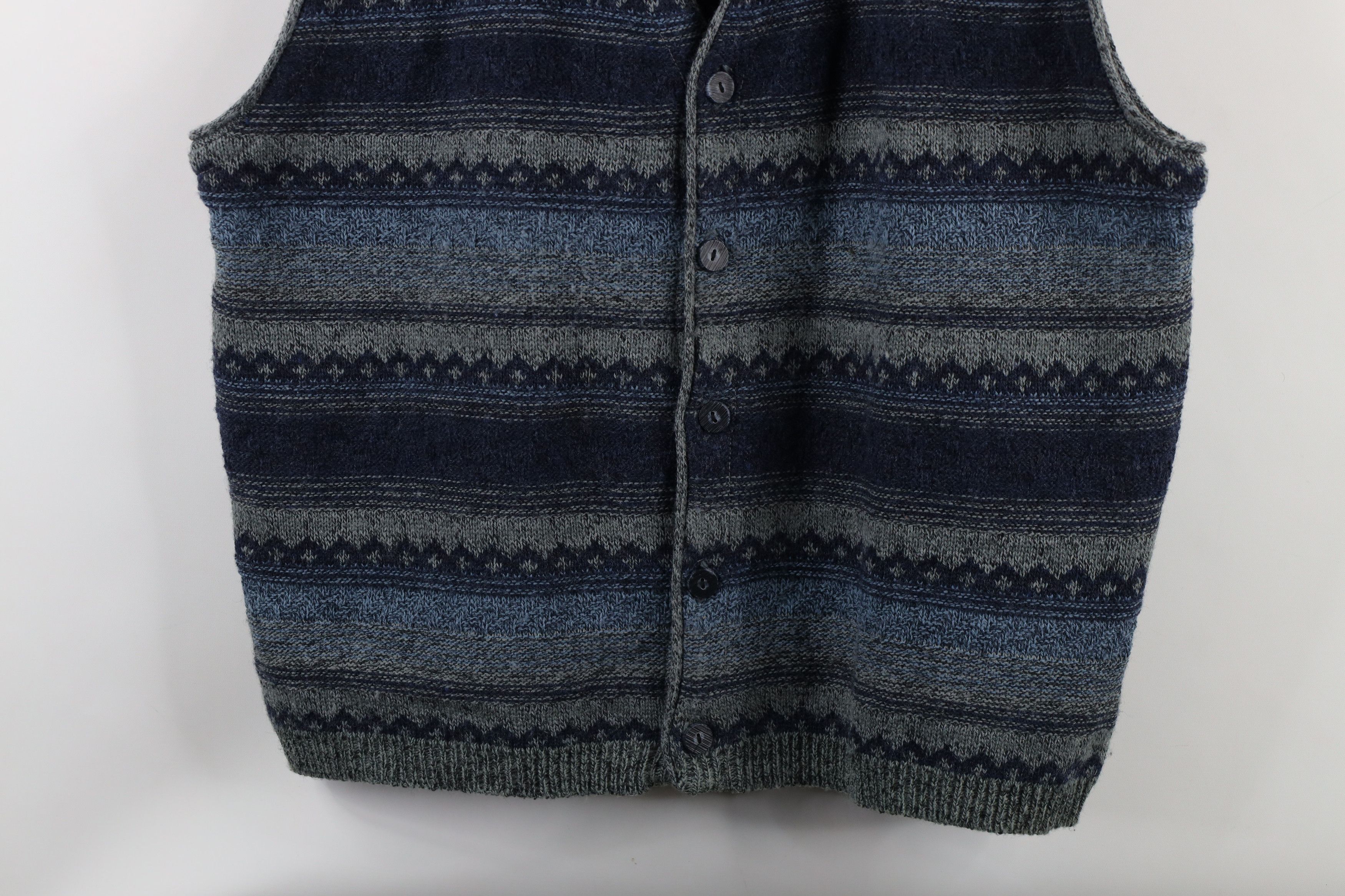 Vintage Vintage 90s Streetwear Wool Blend Knit Cardigan Sweater Vest Size US XL / EU 56 / 4 - 3 Thumbnail